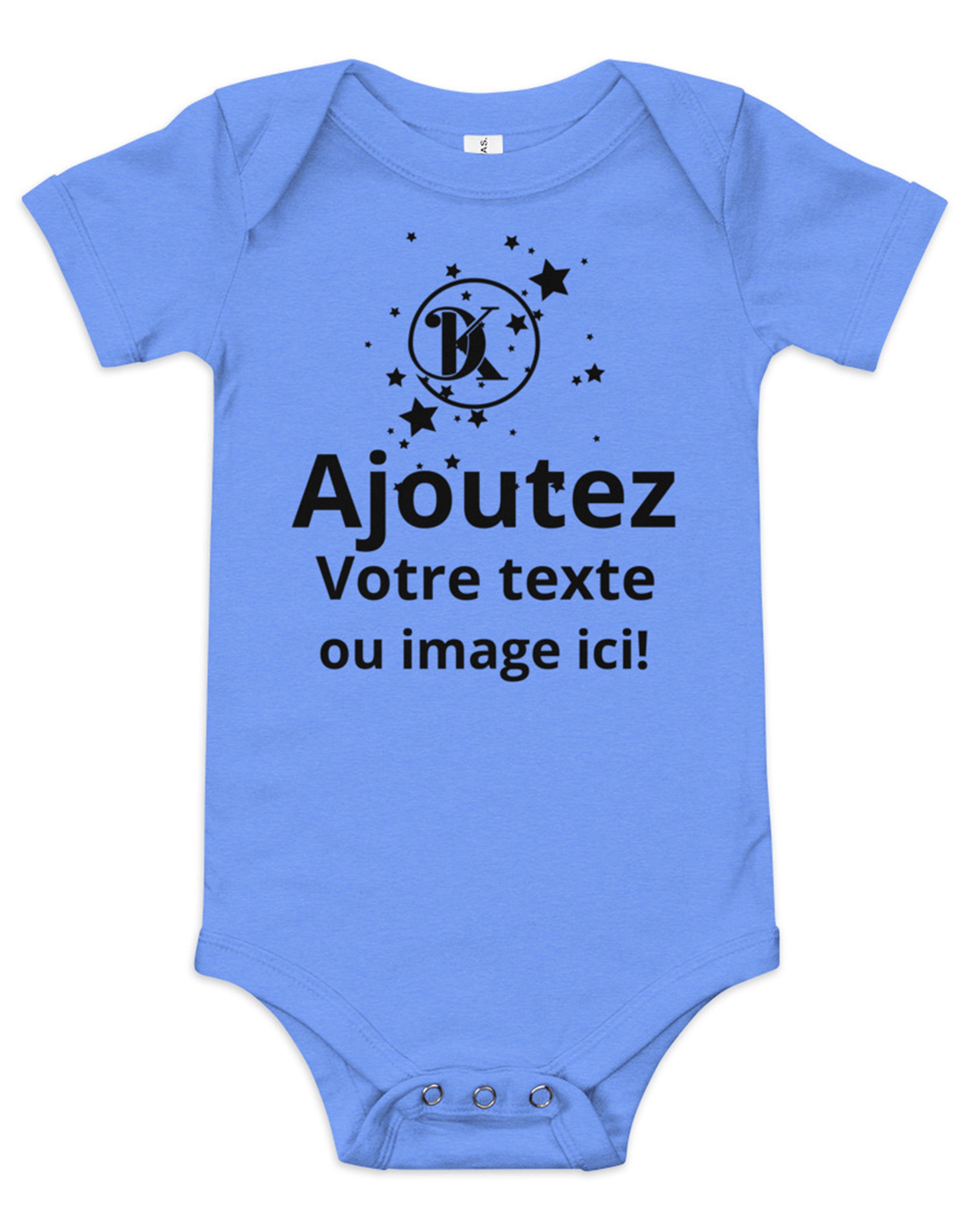 Body bébé tendance et personnalisable bleu azur chiné - Acajou#couleur_bleu azur chiné