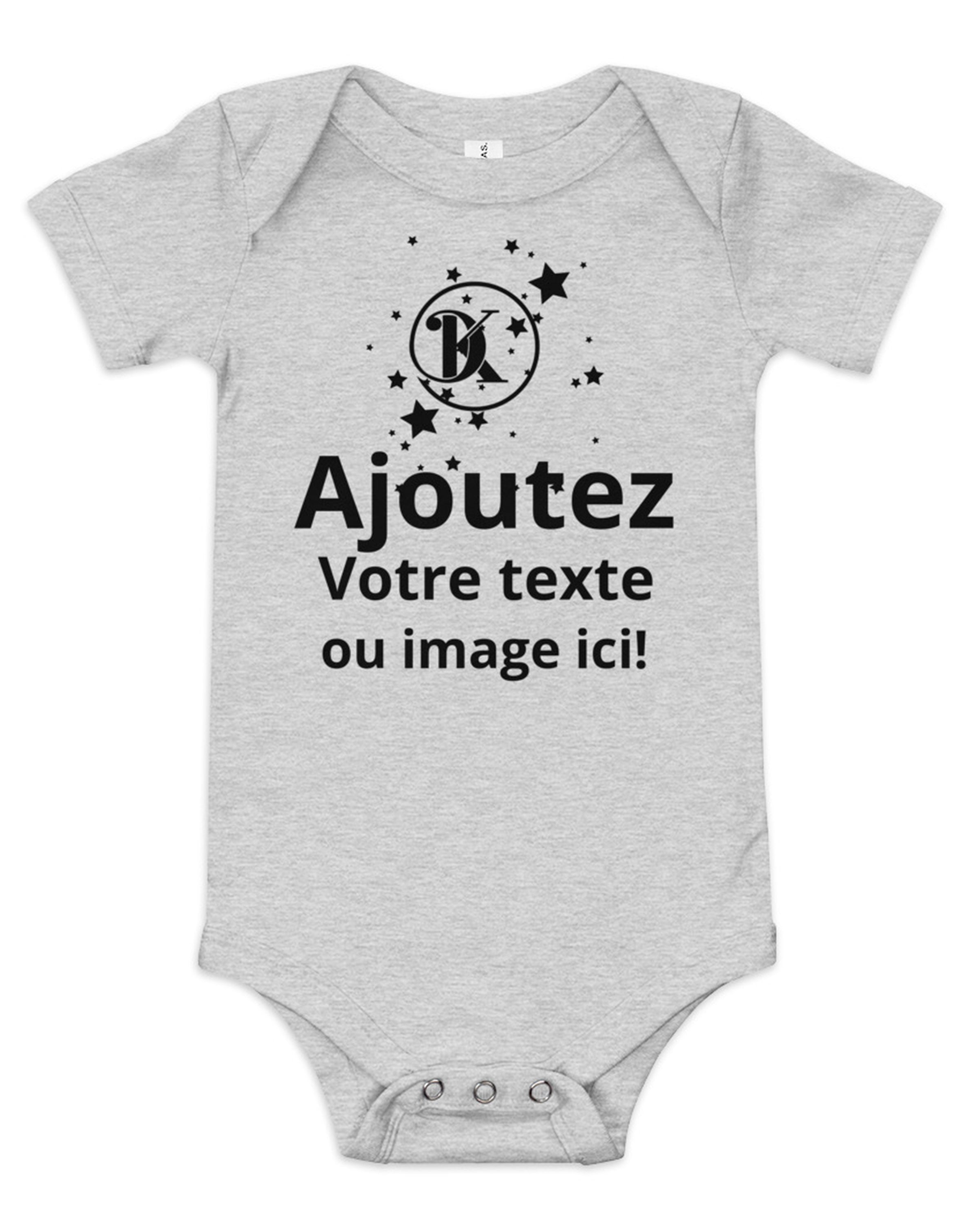 Body bébé tendance et personnalisable gris chiné - Acajou#couleur_gris chiné