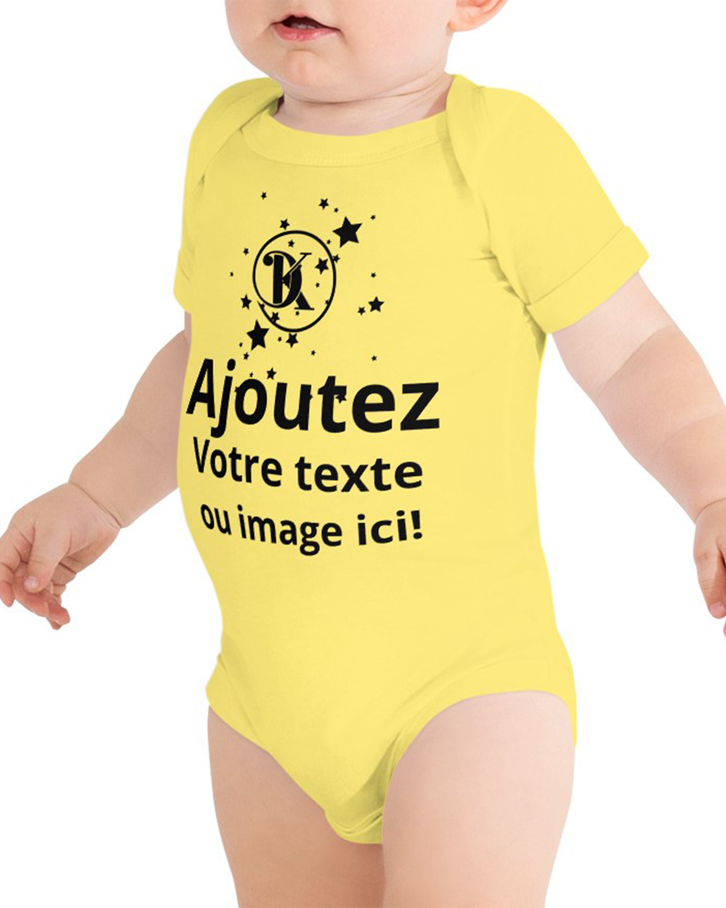 Body bébé tendance et personnalisable jaune - Acajou#couleur_jaune