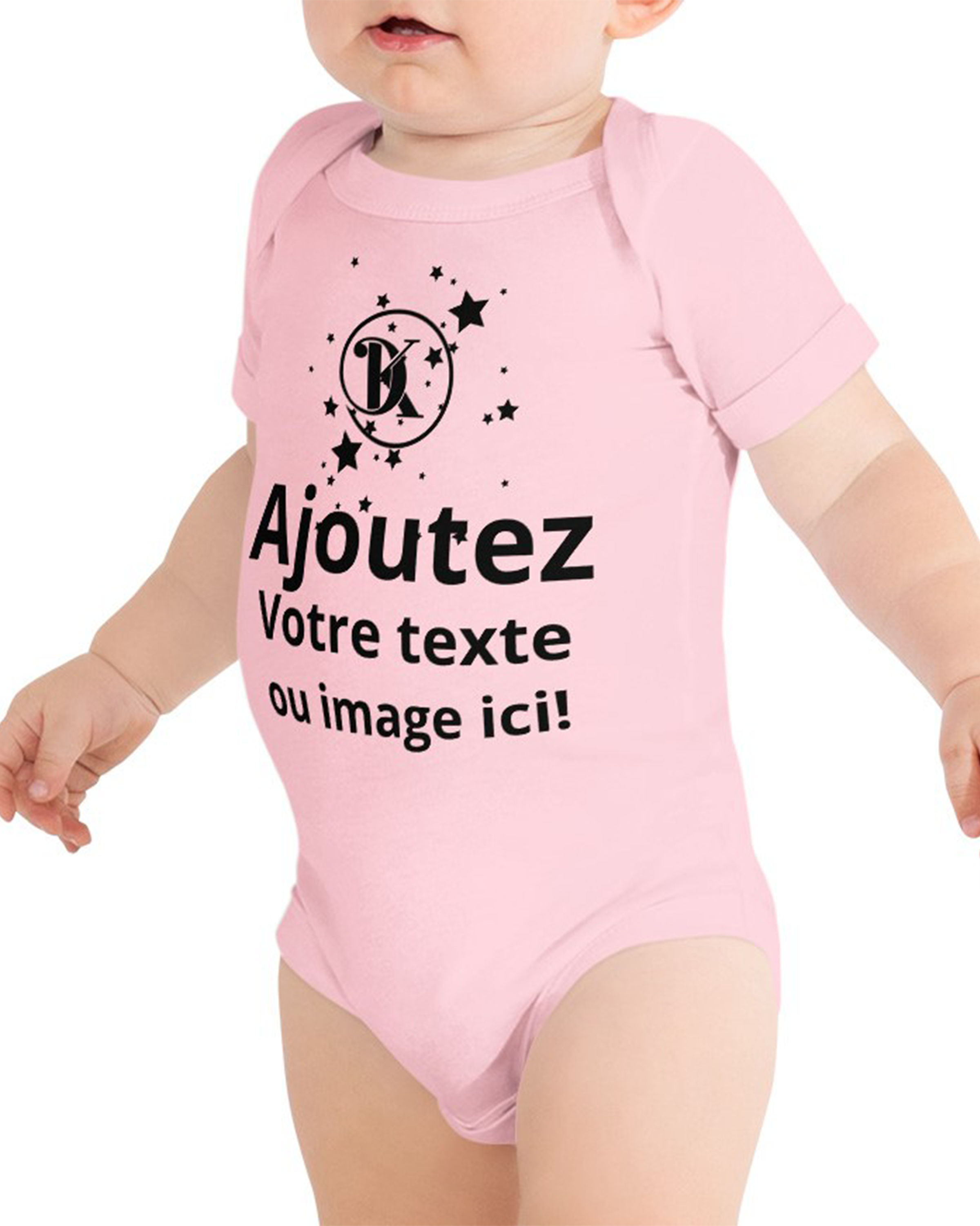 Body bébé tendance et personnalisable rose - Acajou#couleur_rose