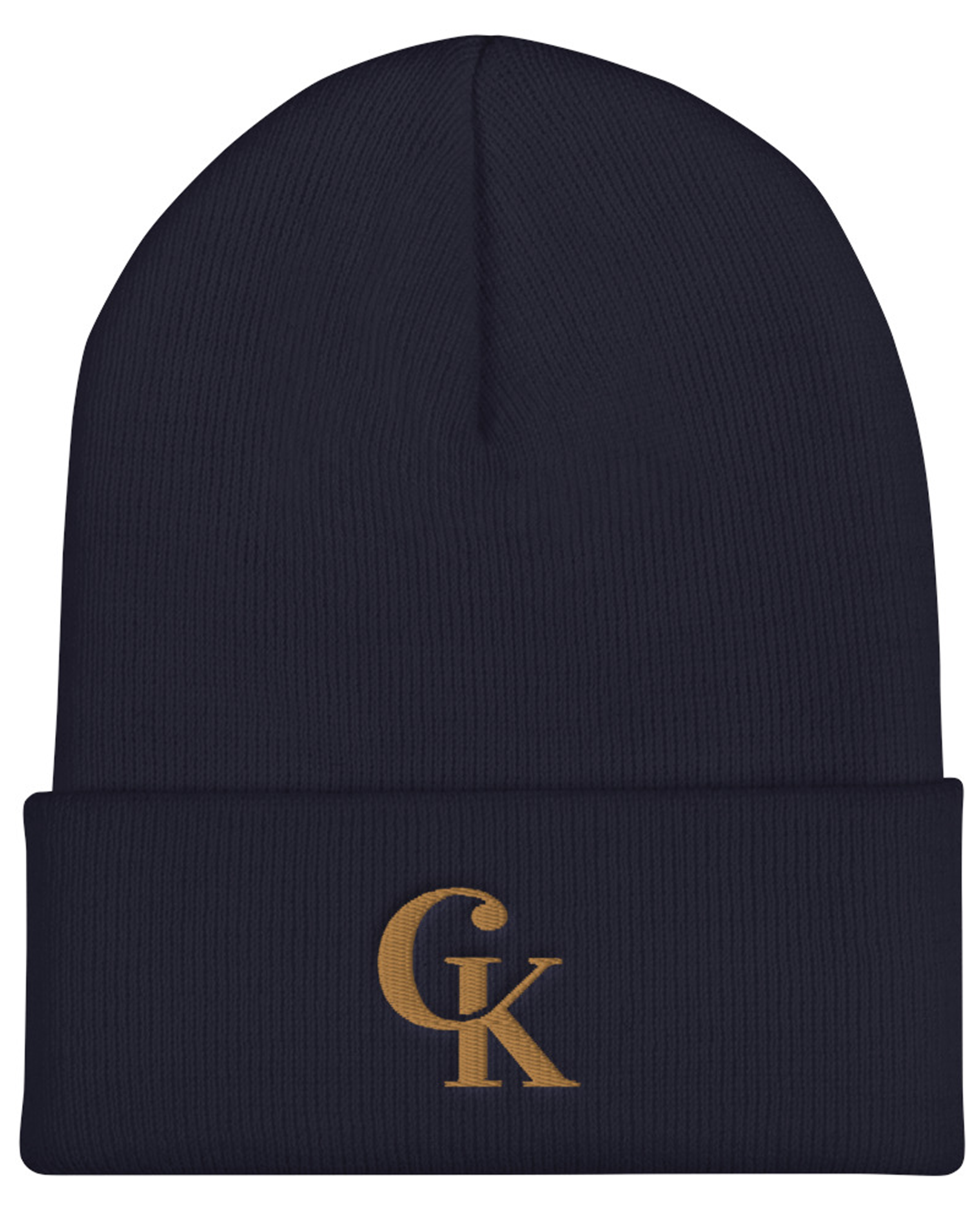 Bonnet à revers d'hiver bleu marine - Chamoise