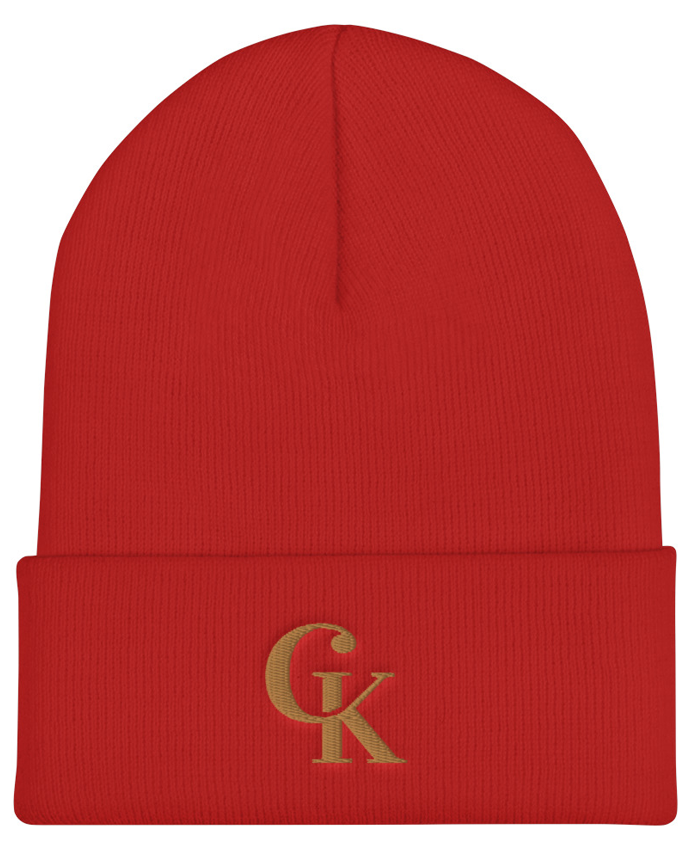 Bonnet à revers d'hiver rouge - Chamoise