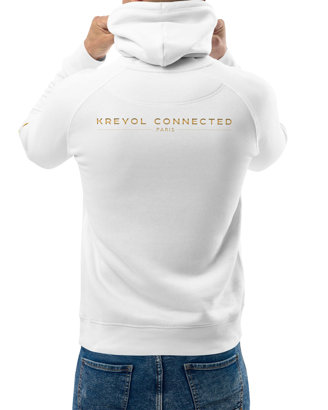 Sweat à capuche écologique Goyave#couleur_blanc