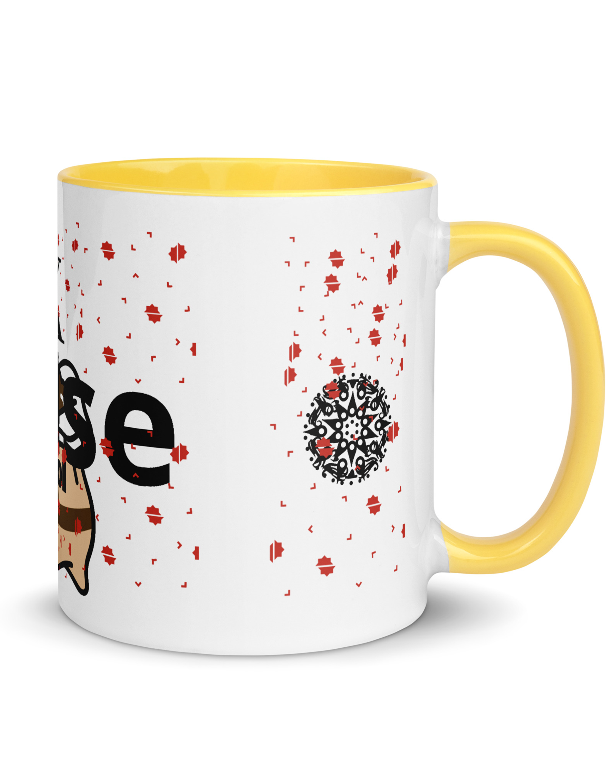 Mug en céramique coloré à l'intérieur jaune - Pause Kreyol#couleur_jaune