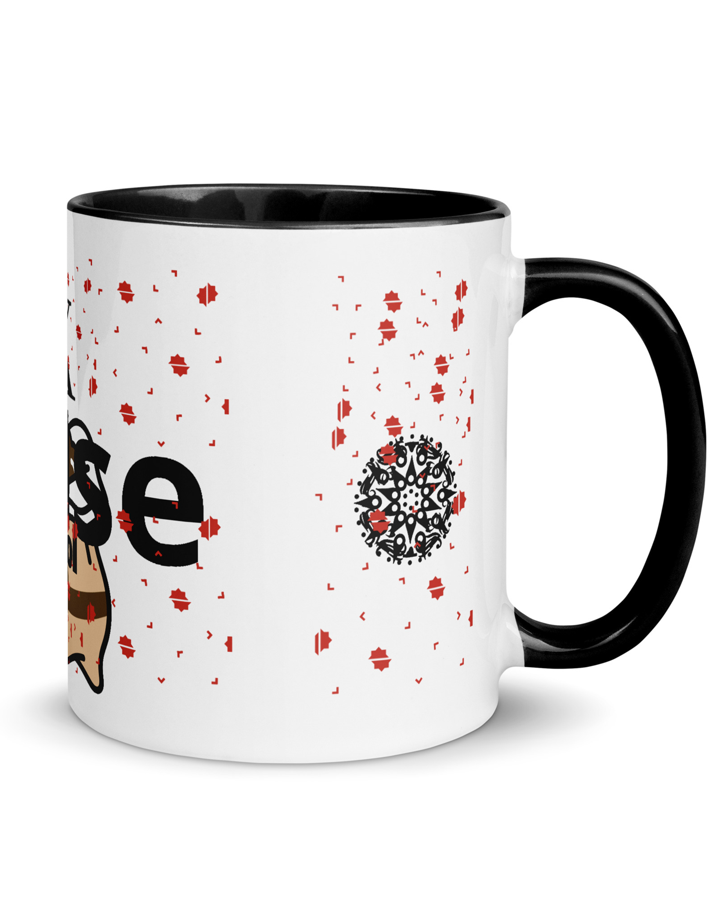 Mug en céramique coloré à l'intérieur noir - Pause Kreyol#couleur_noir