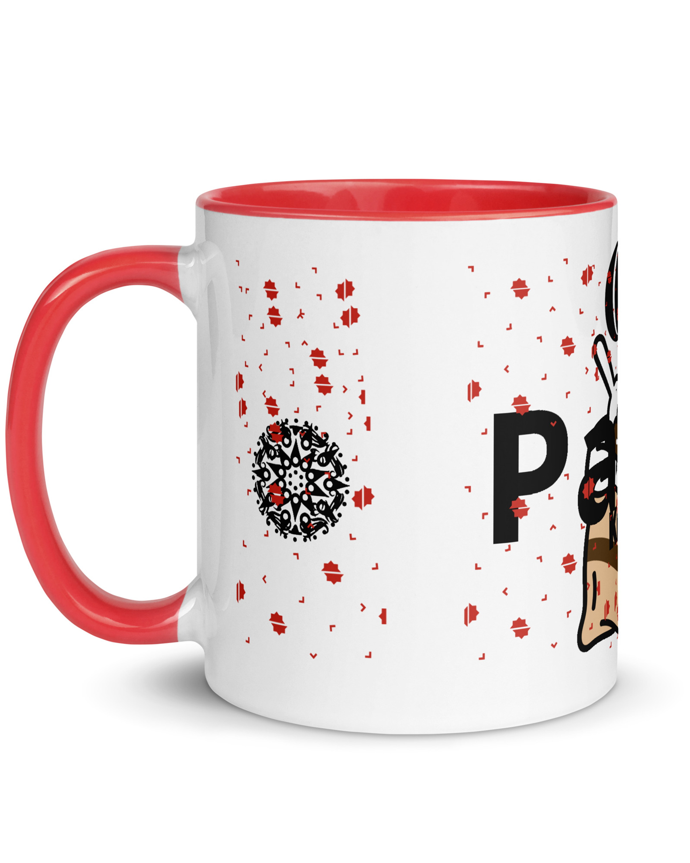 Mug en céramique coloré à l'intérieur rouge - Pause Kreyol#couleur_rouge
