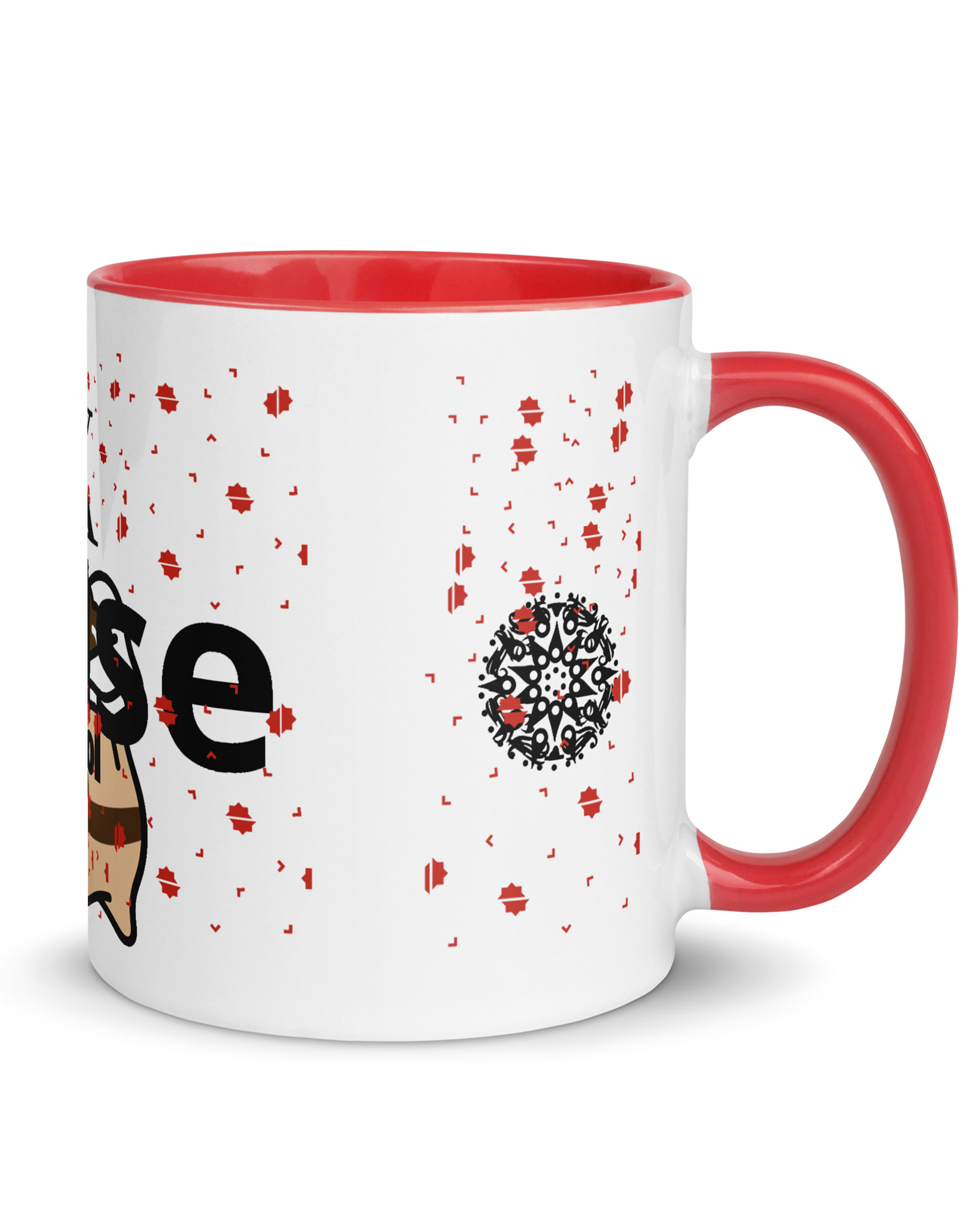 Mug en céramique coloré à l'intérieur rouge - Pause Kreyol#couleur_rouge