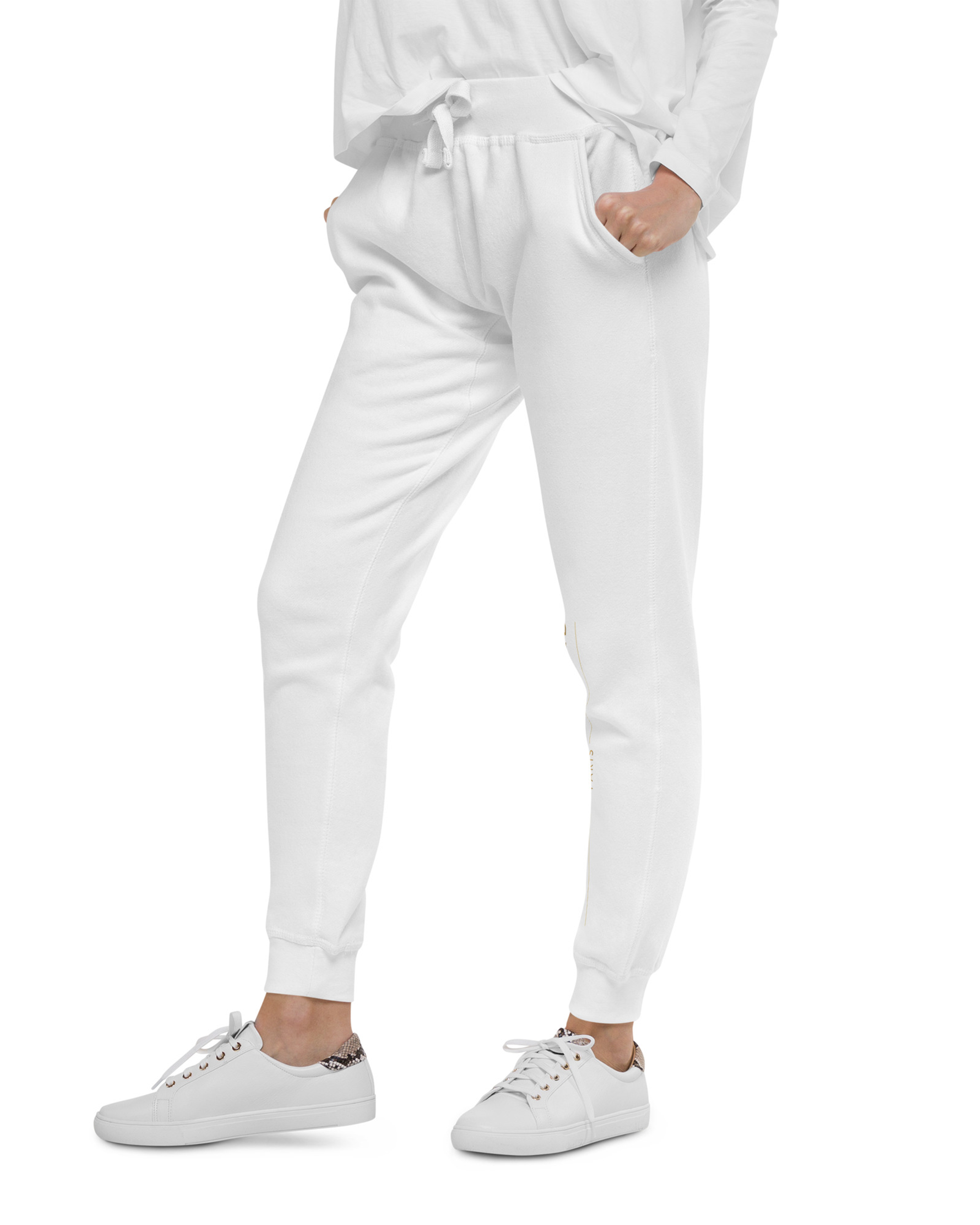 Pantalon de survêtement en molleton unisexe blanc - Tamarin