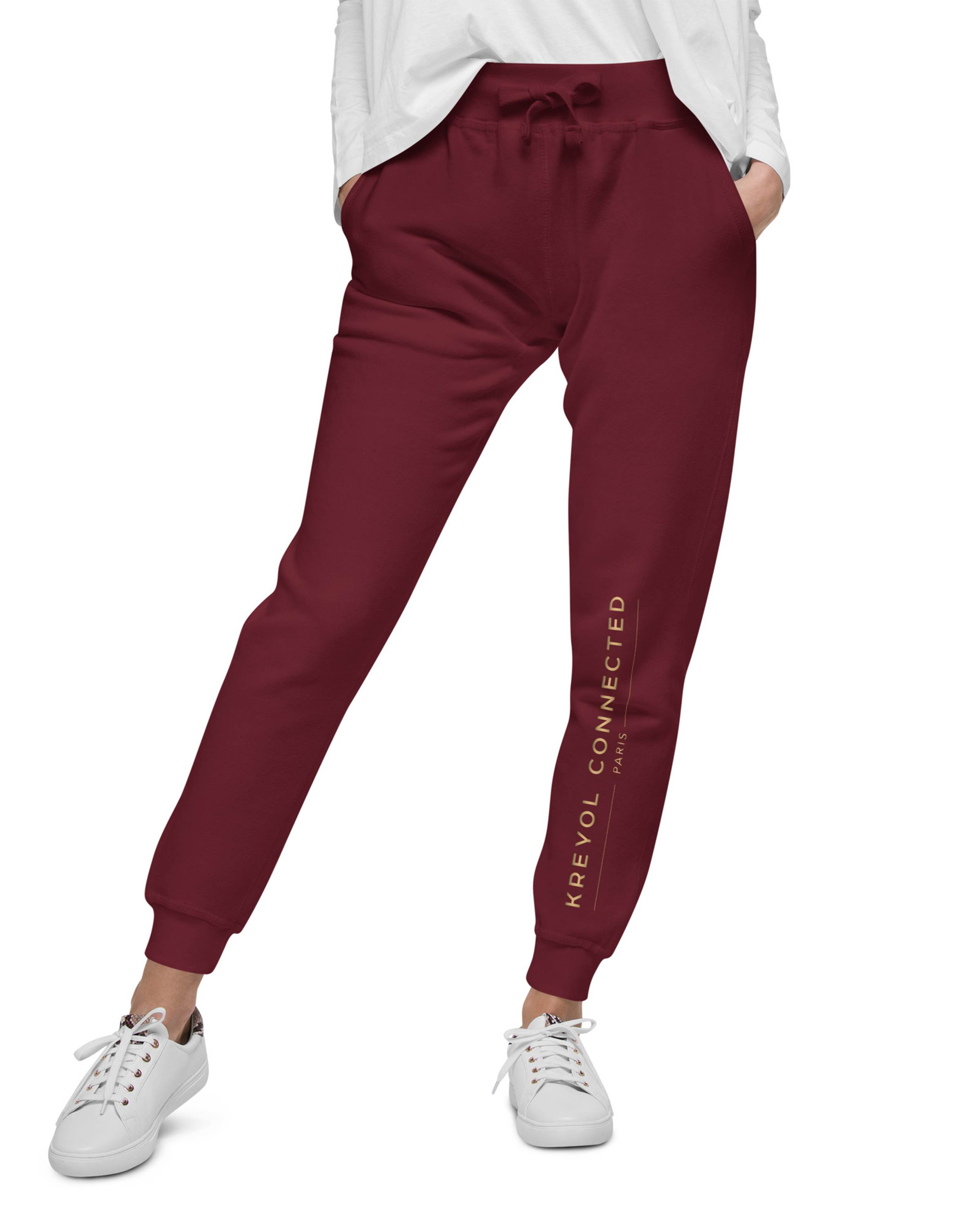 Pantalon de survêtement en molleton unisexe bordeaux - Tamarin
