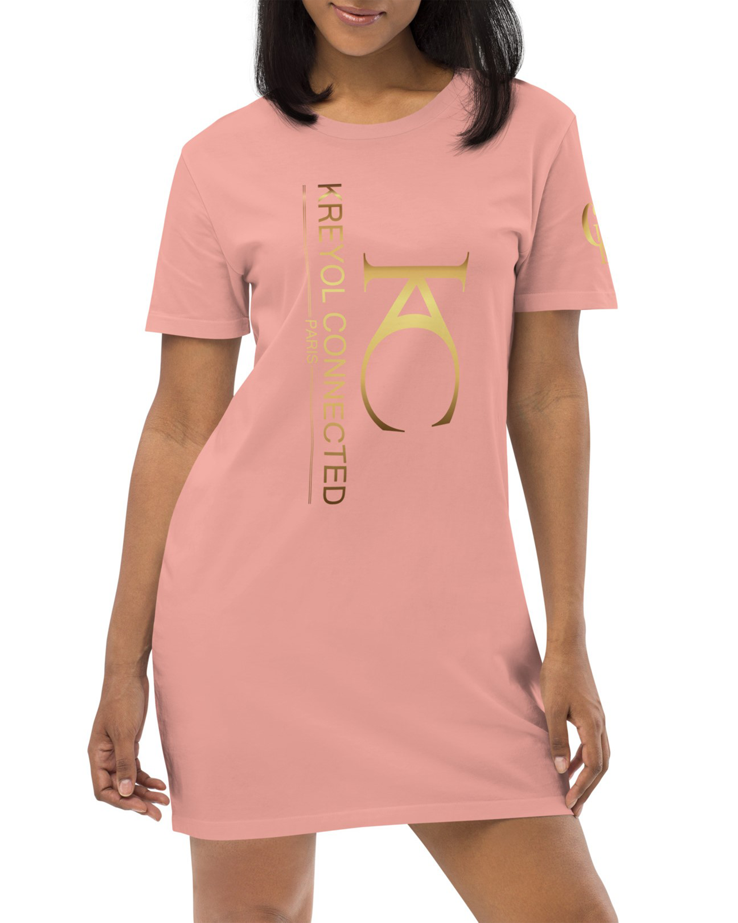 Robe T-shirt en coton bio canyon pink - Papaye#couleur_canyon pink