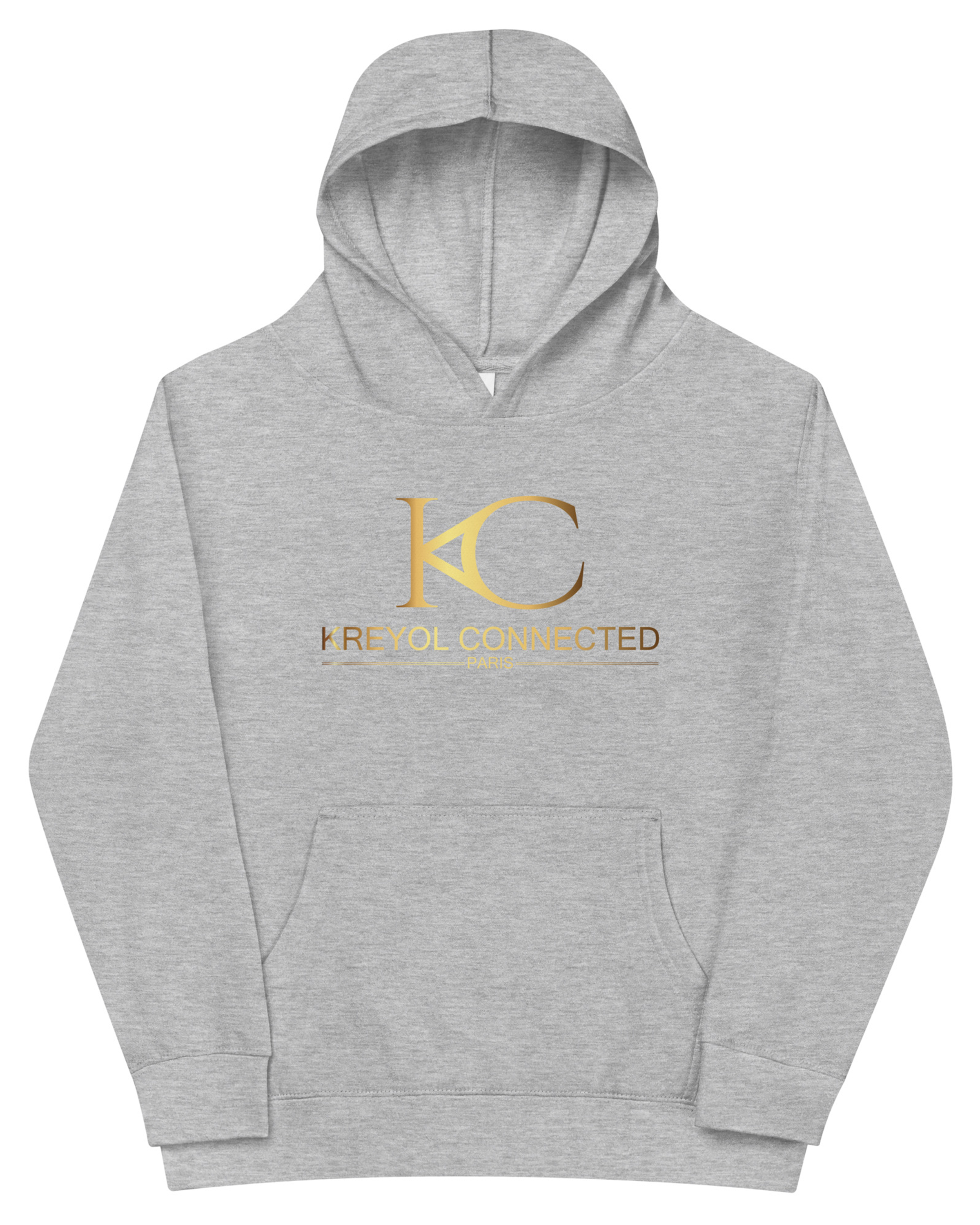 Sweat à capuche en polaire enfant gris chiné - Furcy#couleur_gris chiné