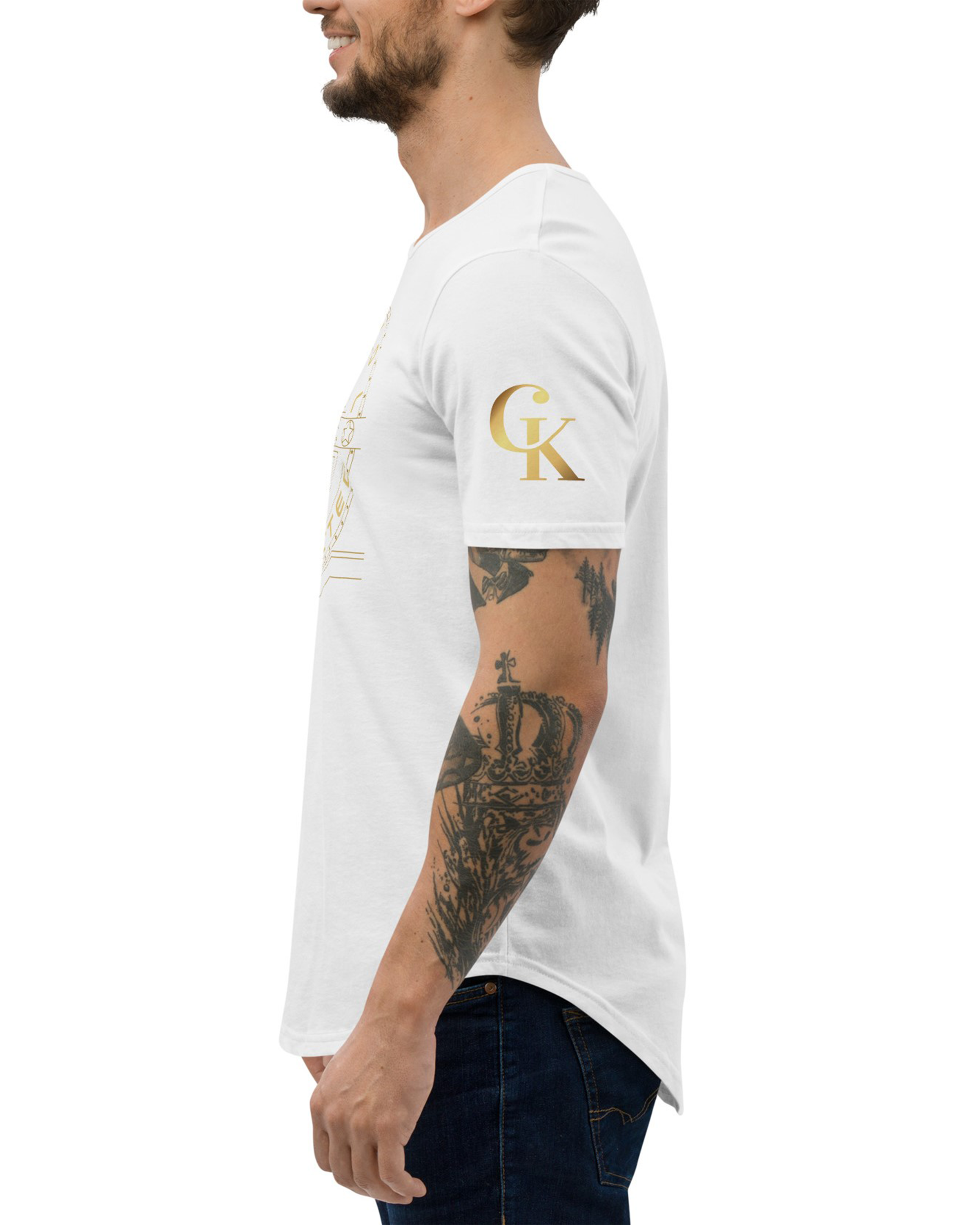 T-shirt avec ourlets Gold blanc - Bella Vista#couleur_blanc
