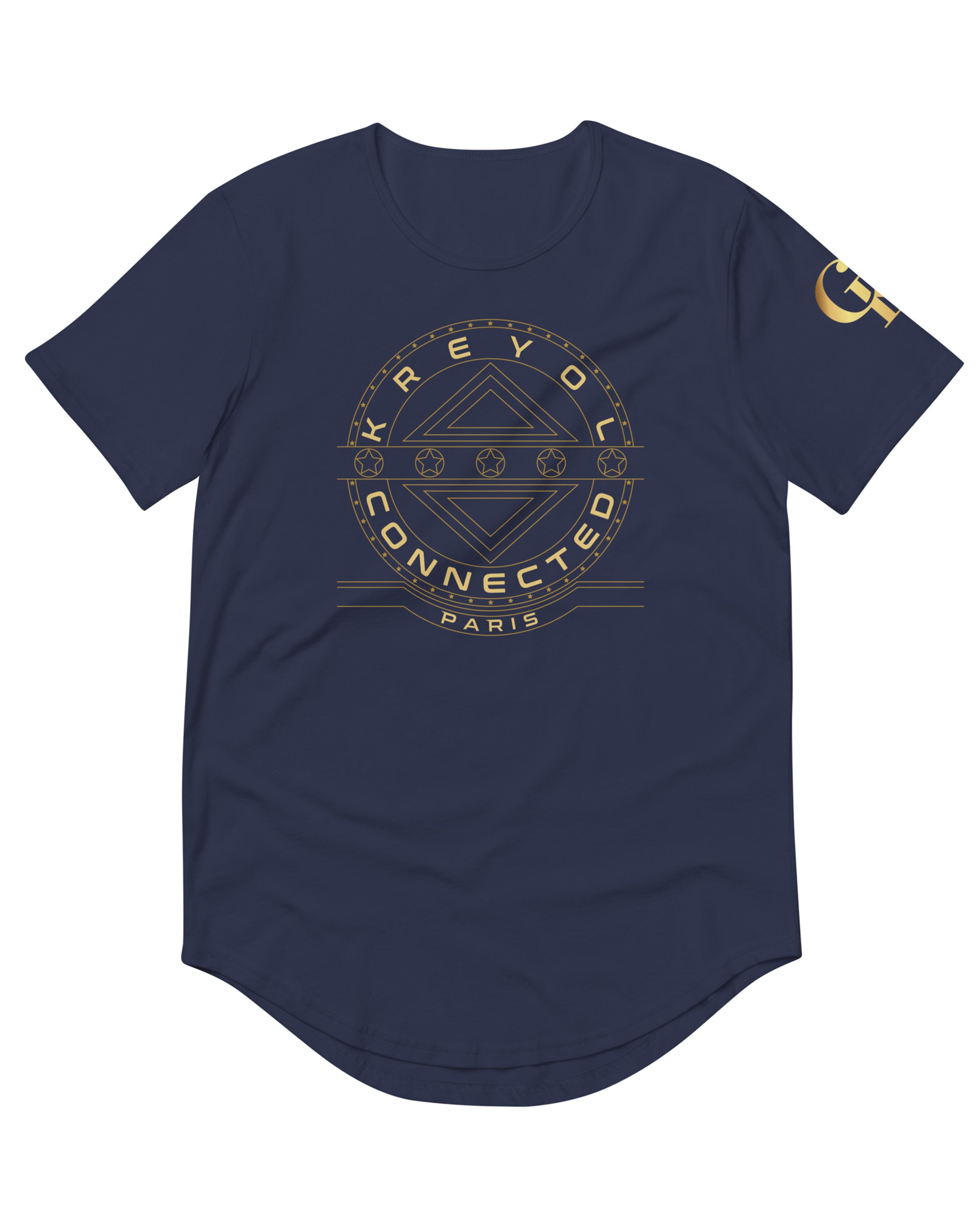 T-shirt avec ourlets Gold bleu marine - Bella Vista#couleur_bleu marine