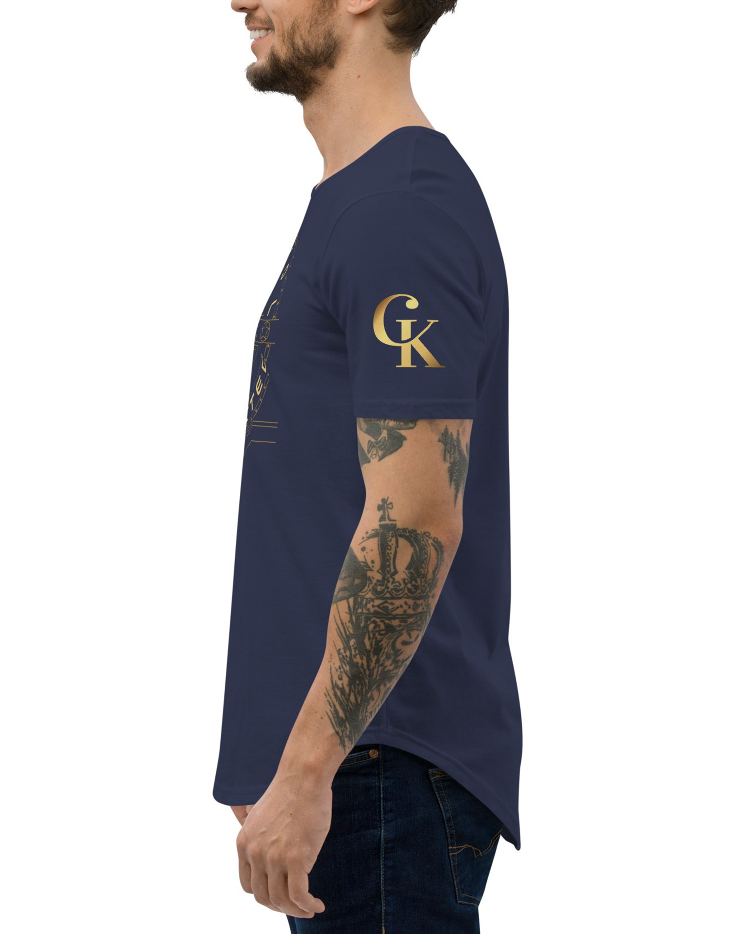 T-shirt avec ourlets Gold bleu marine - Bella Vista#couleur_bleu marine