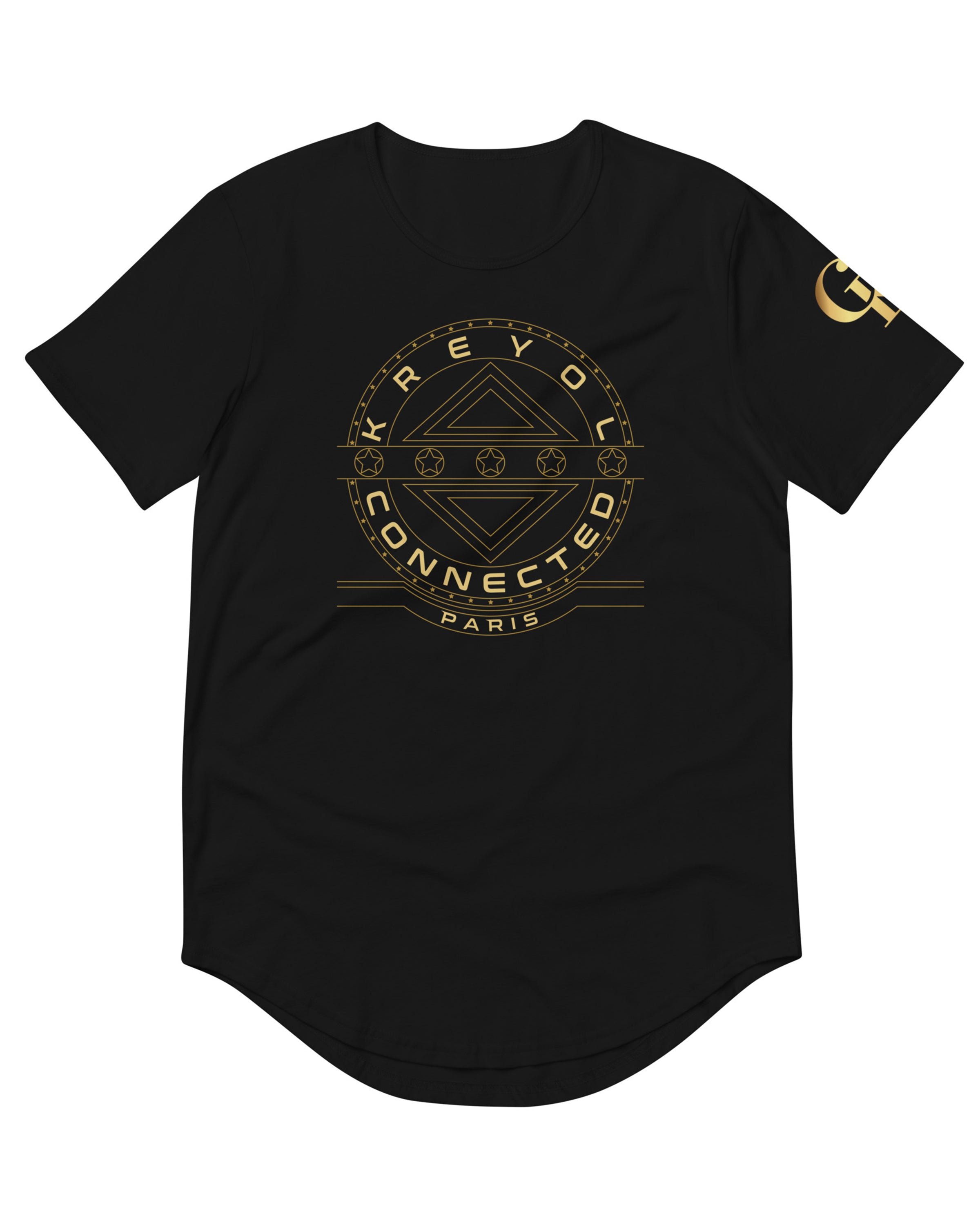 T-shirt avec ourlets Gold noir - Bella Vista#couleur_noir
