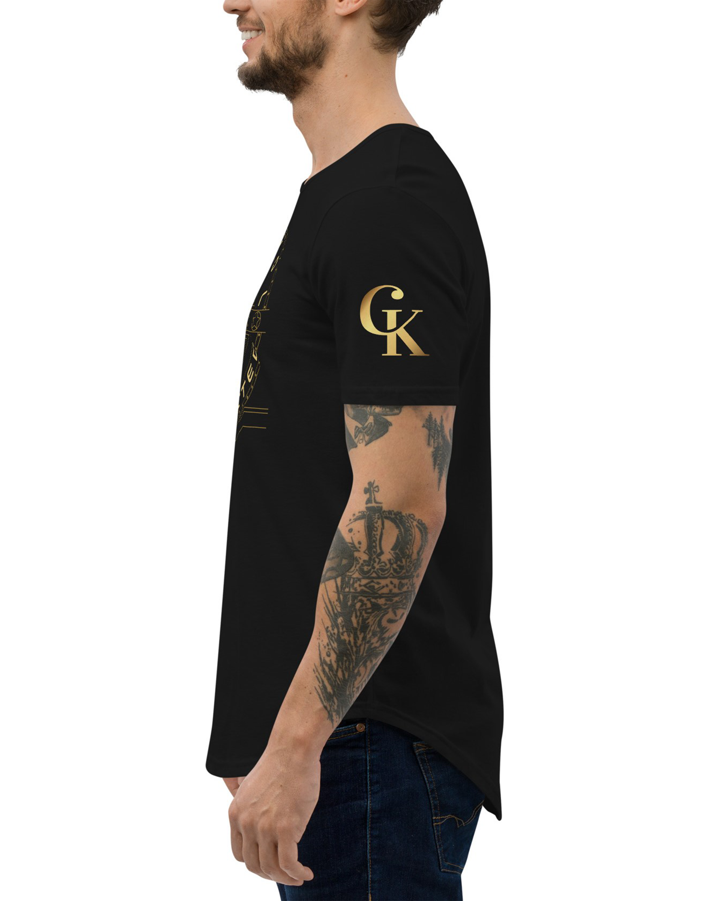 T-shirt avec ourlets Gold noir - Bella Vista#couleur_noir