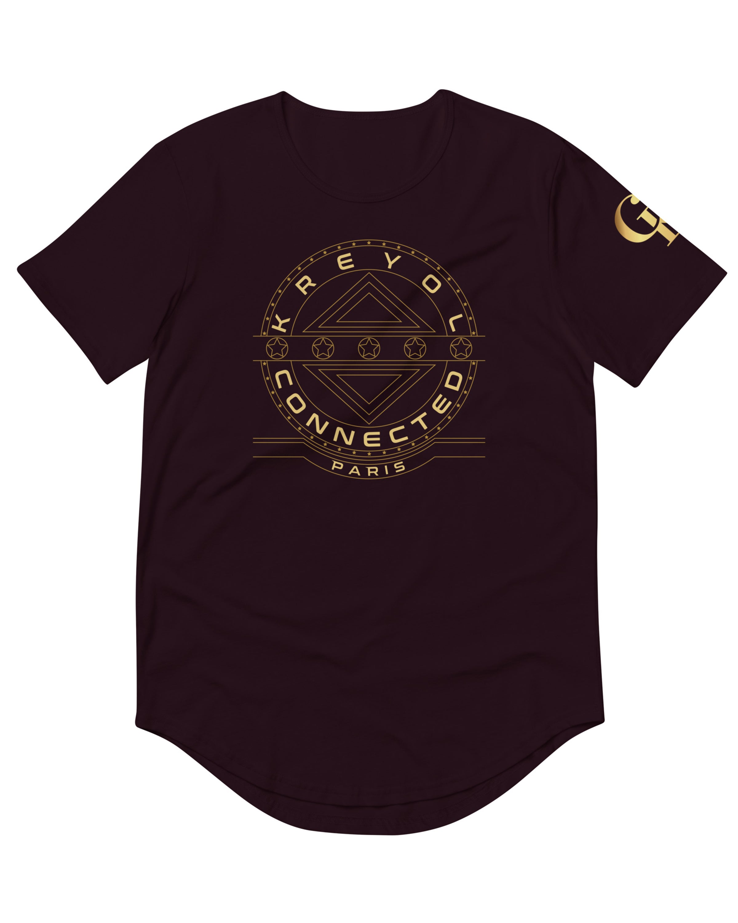 T-shirt avec ourlets Gold noir sang - Bella Vista#couleur_noir sang