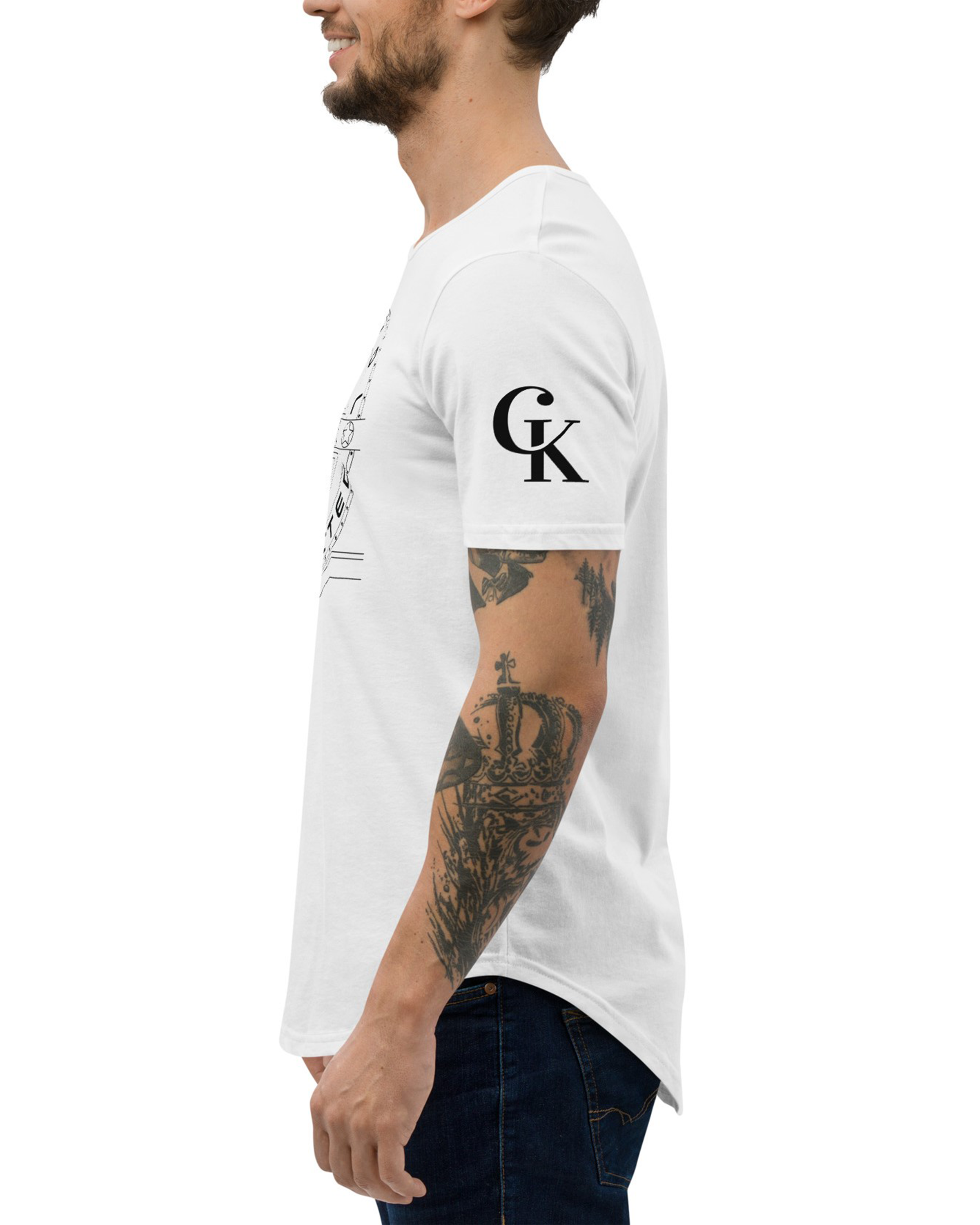 T-shirt avec ourlets blanc - Macary#couleur_blanc