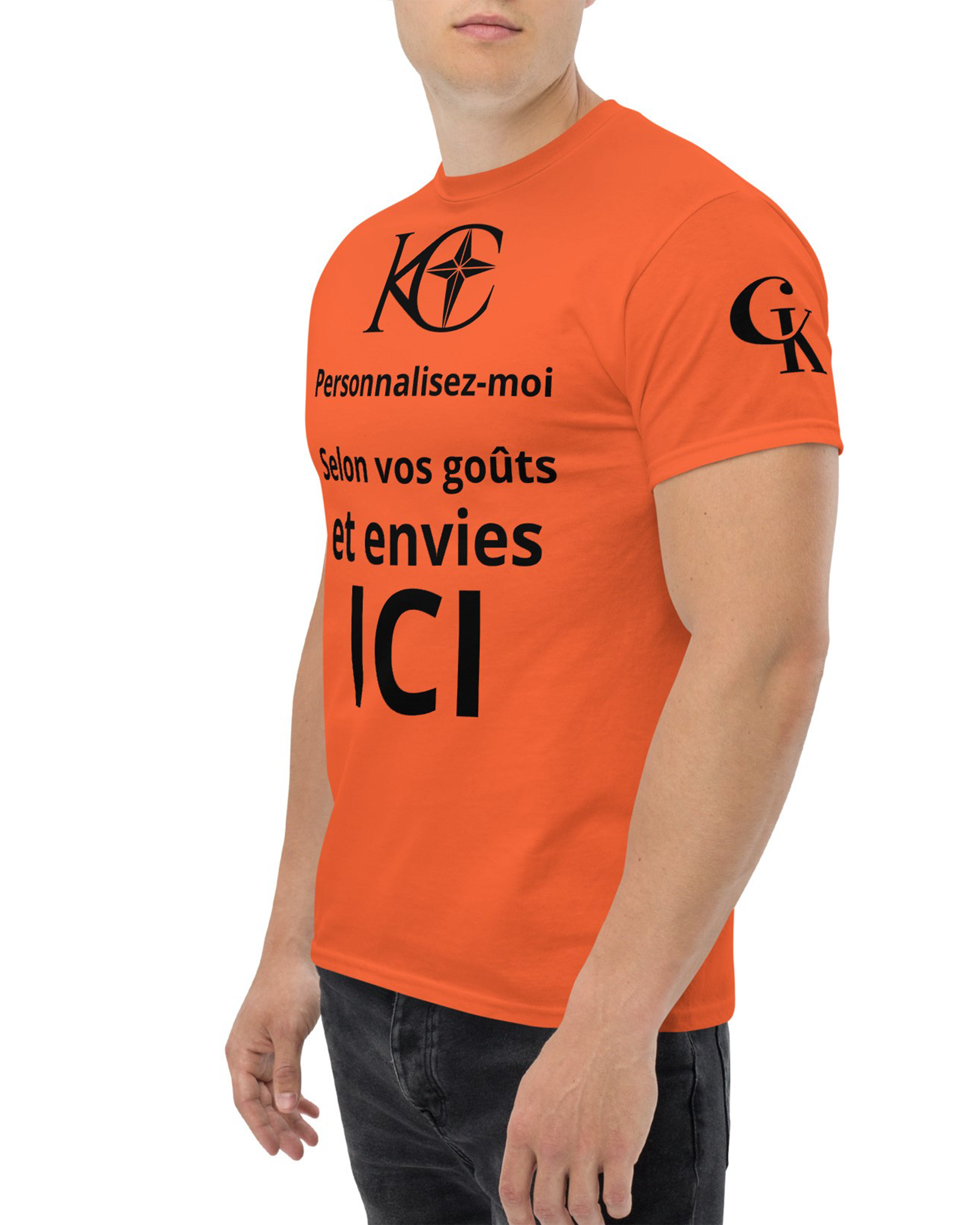 T-shirt homme à Manches Courtes Premium orange - Baila - Personnalisable#couleur_orange