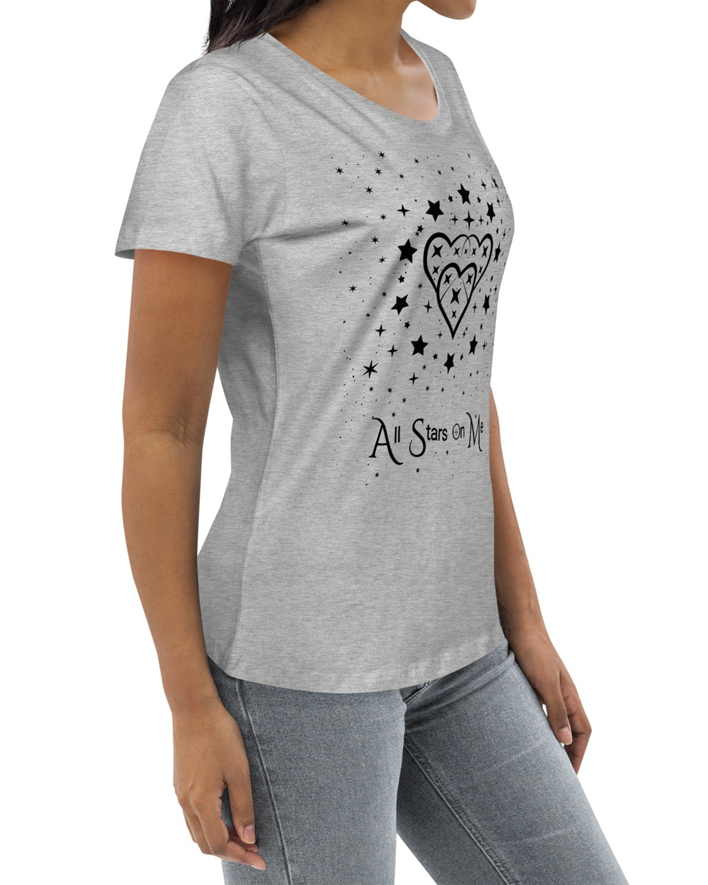 T-shirt moulant écologique femme - Palma Gris chiné - All Stars On Me#couleur_gris chiné