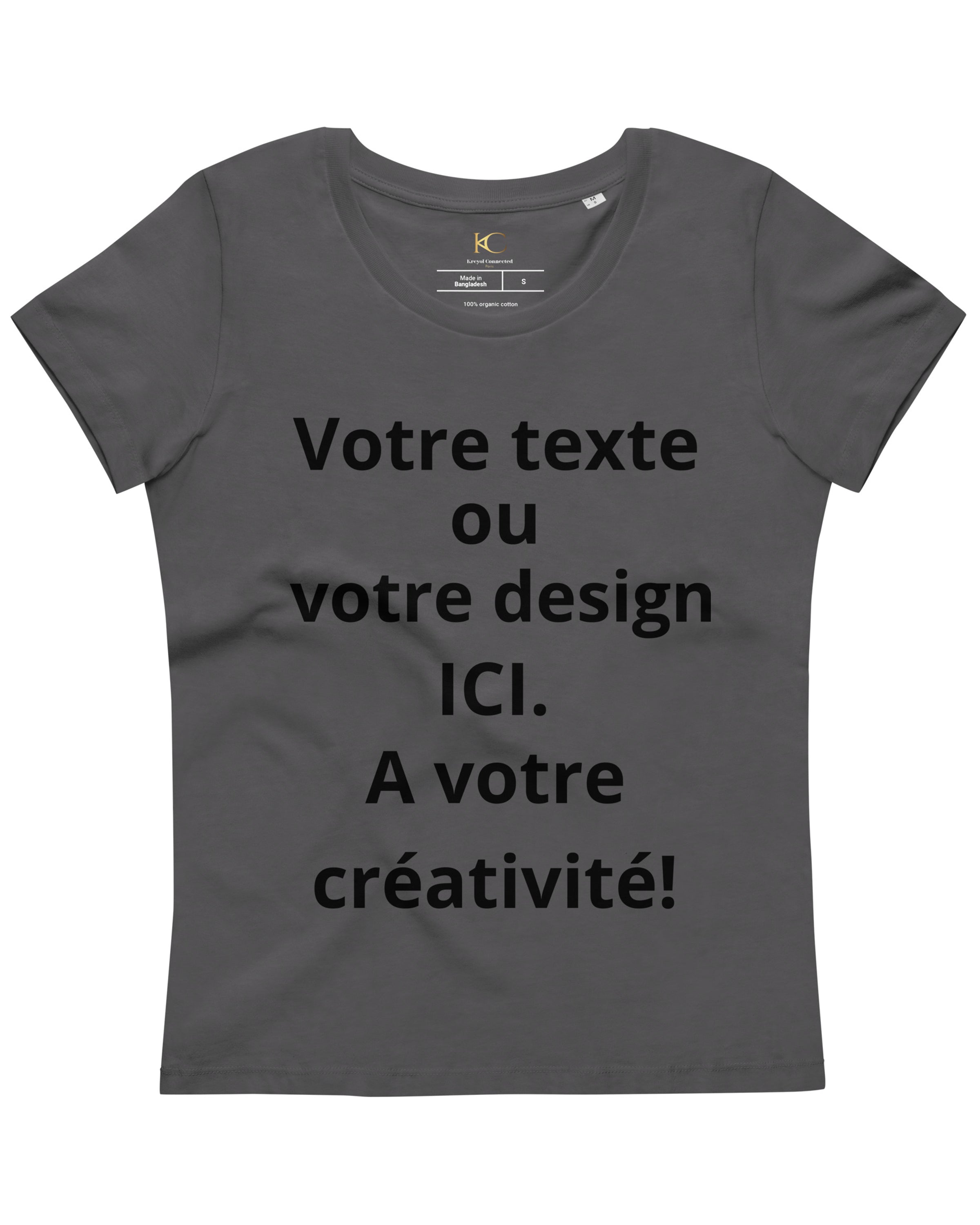 T-shirt moulant écologique femme anthracite - Personnalisable#couleur_anthracite