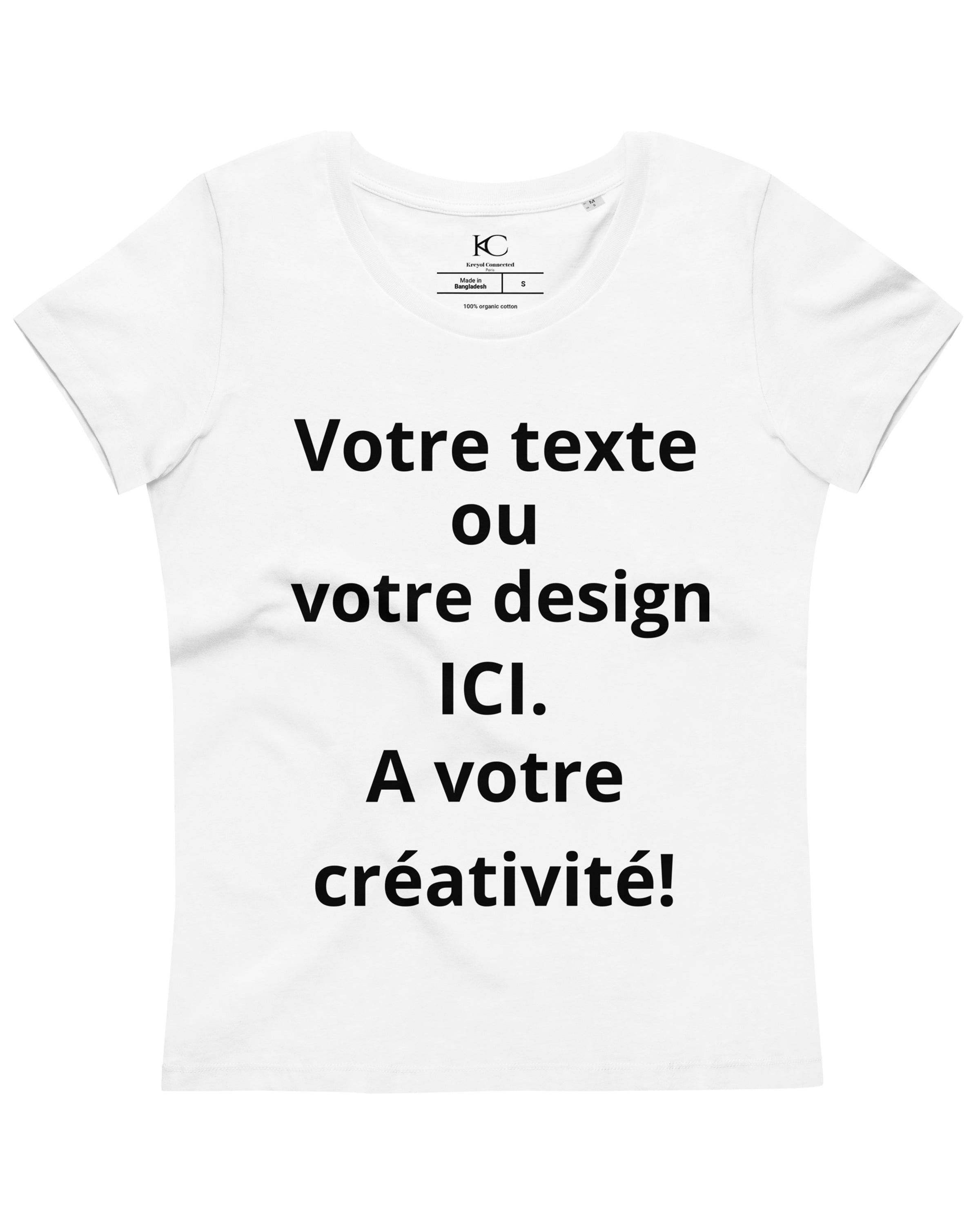T-shirt moulant écologique femme blanc - Personnalisable#couleur_blanc