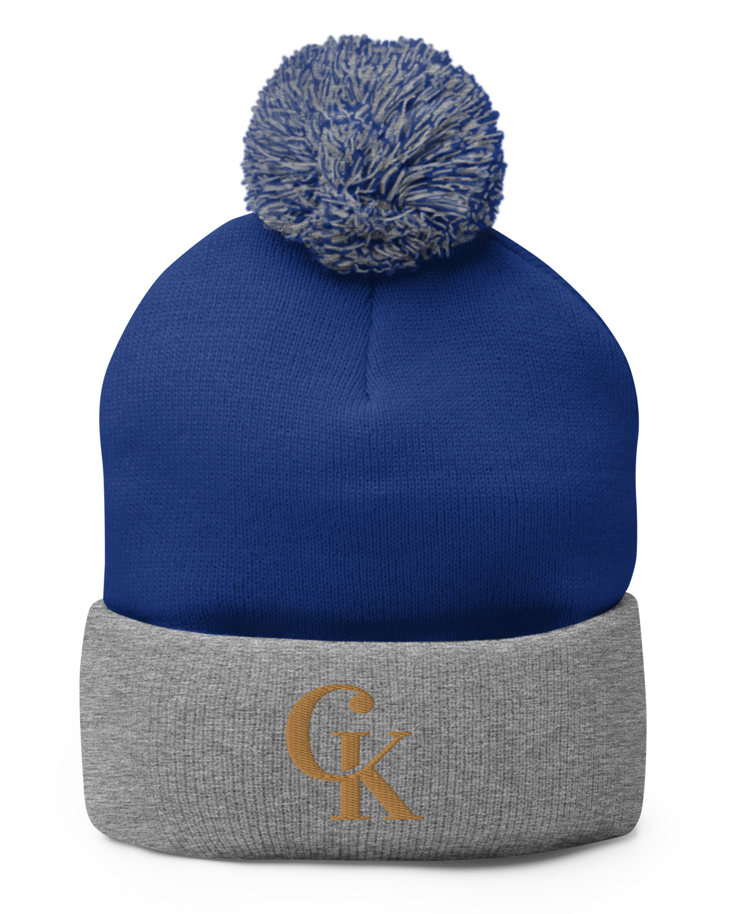 Bonnet stylé avec pompon - Frache - Bleu roi gris chiné