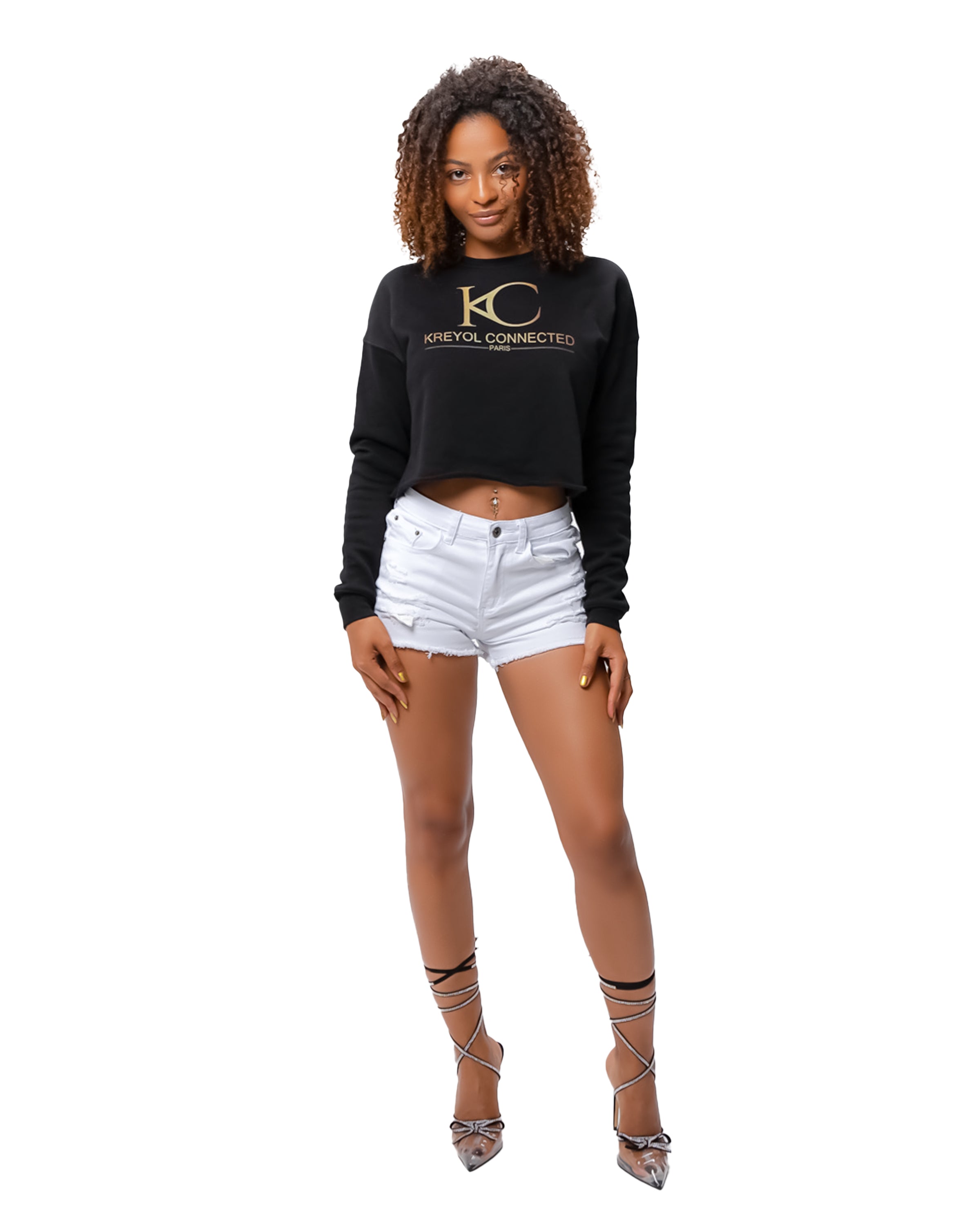 Crop Sweatshirt femme noir - Goyave#couleur_noir