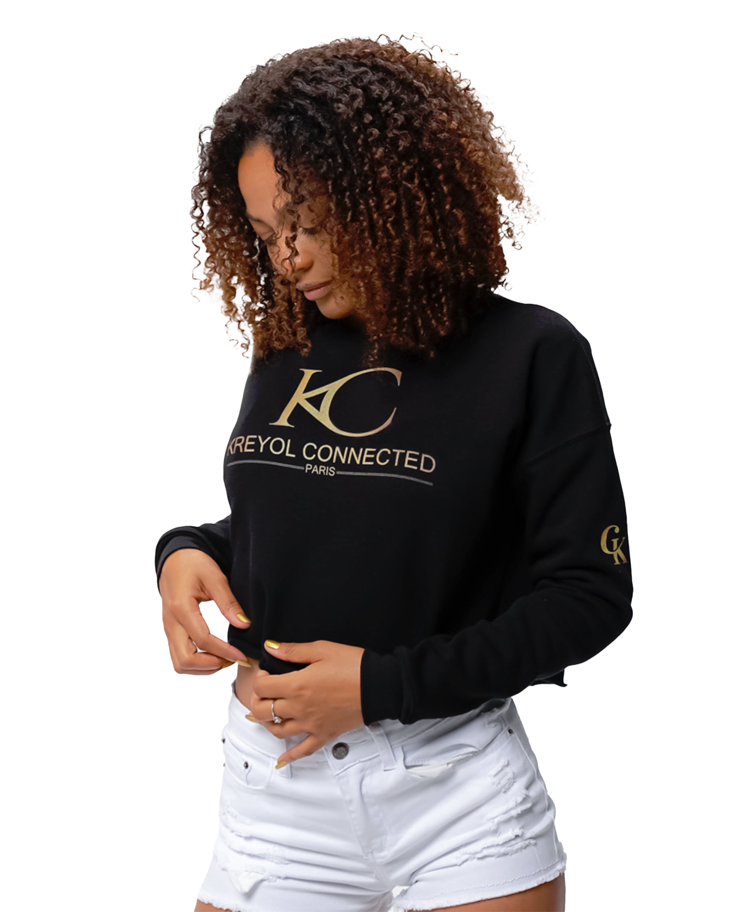 Crop Sweatshirt femme noir - Goyave#couleur_noir