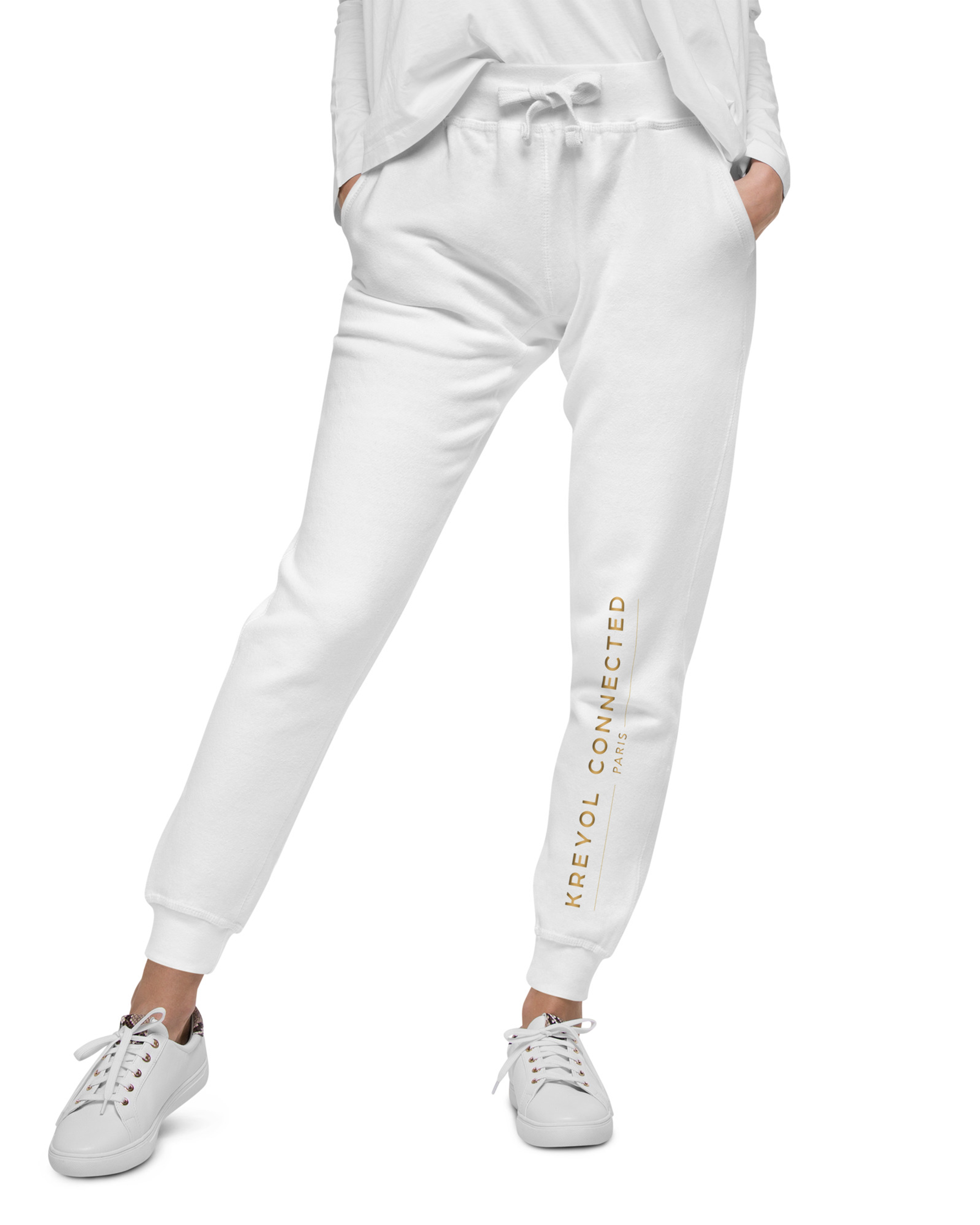 Pantalon de survêtement en molleton unisexe blanc - Tamarin