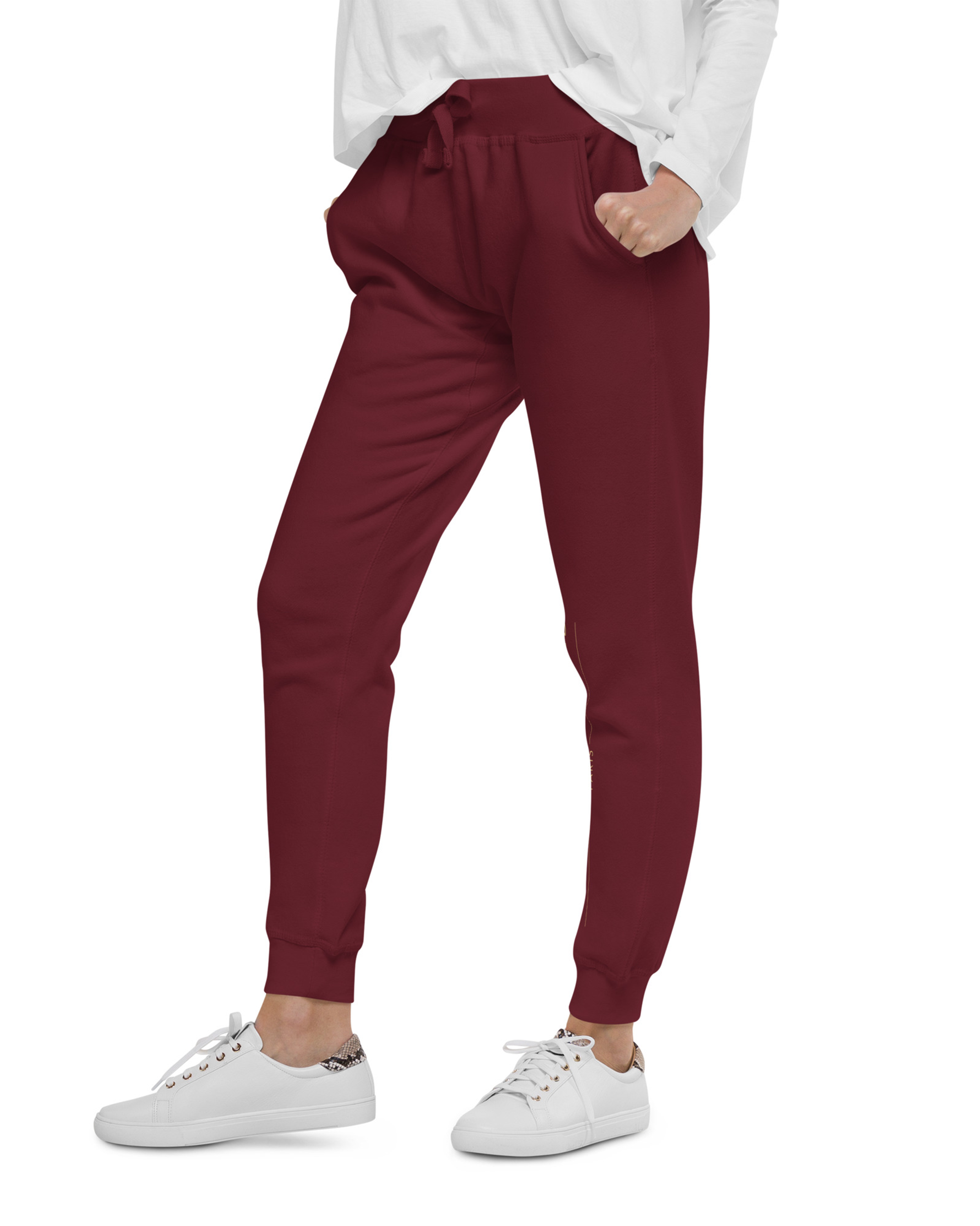 Pantalon de survêtement en molleton unisexe bordeaux - Tamarin