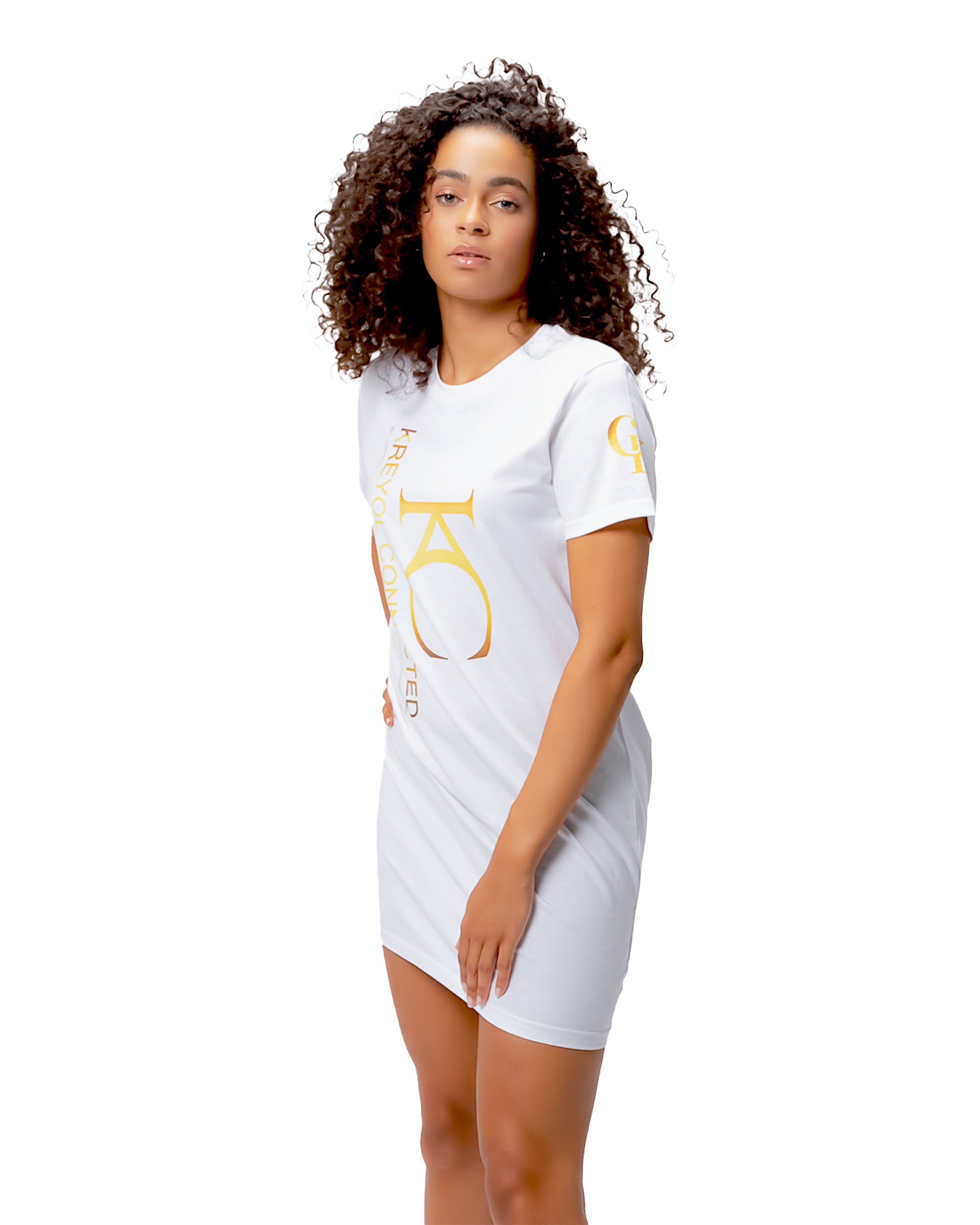 Robe T-shirt en coton bio blanc - Papaye#couleur_blanc