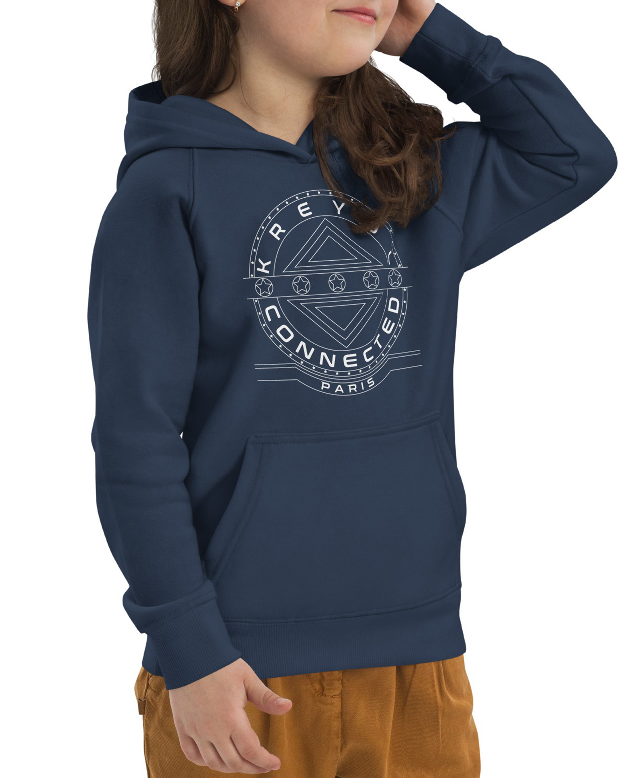 Sweat à capuche écologique enfant unisexe french navy - Berly#couleur_french navy