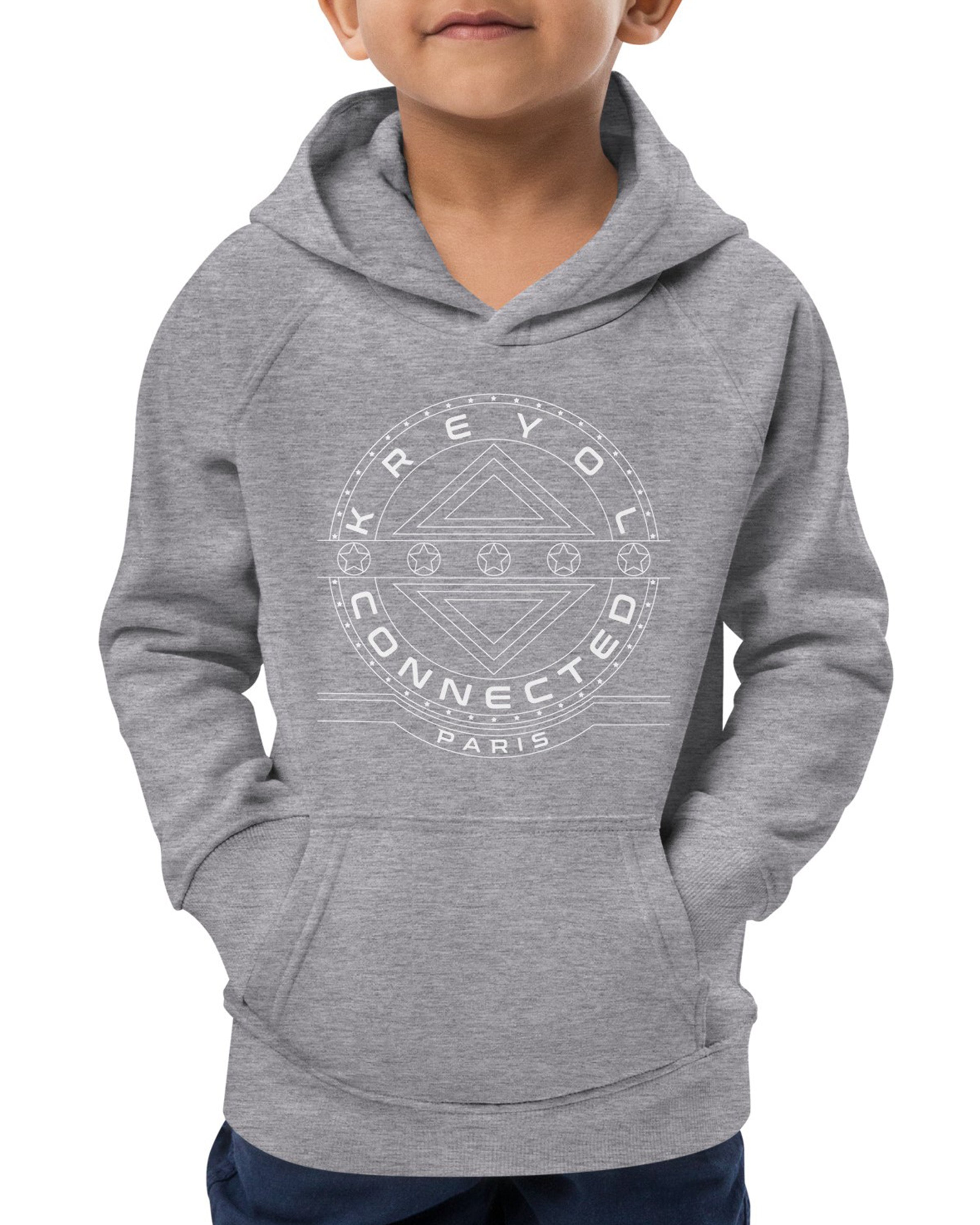 Sweat à capuche écologique enfant unisexe grey melange - Berly#couleur_grey melange