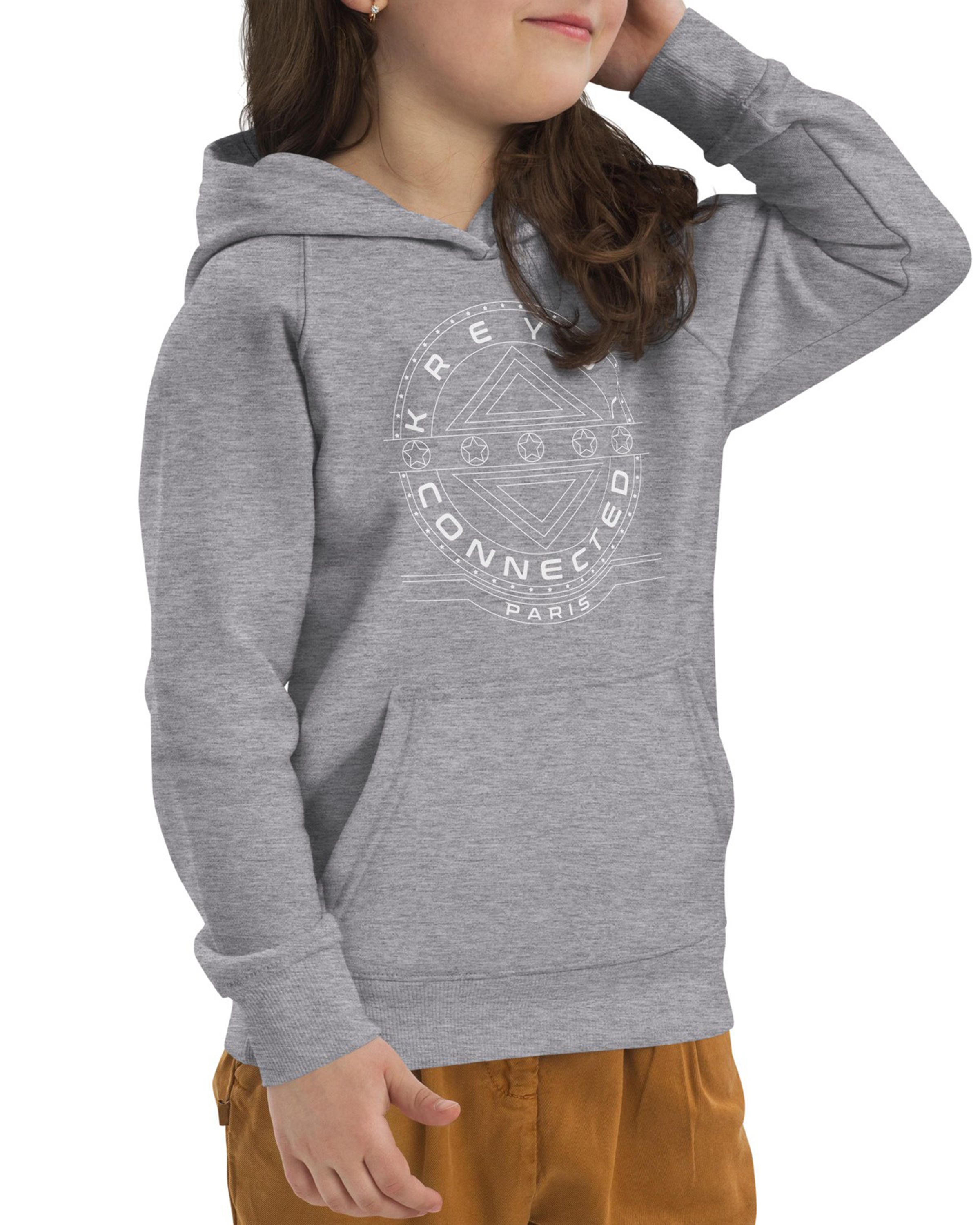 Sweat à capuche écologique enfant unisexe grey melange - Berly#couleur_grey melange