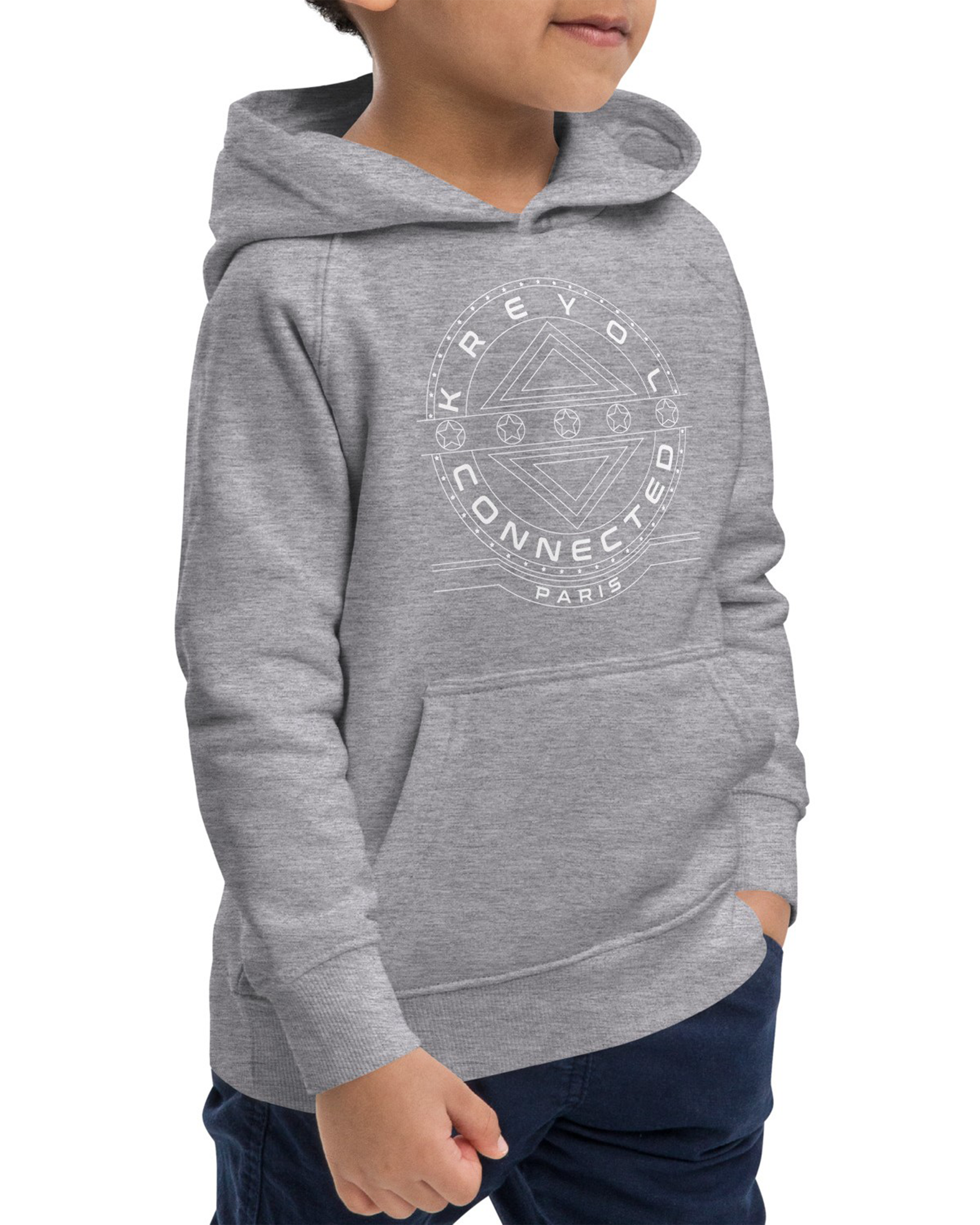 Sweat à capuche écologique enfant unisexe grey melange - Berly#couleur_grey melange