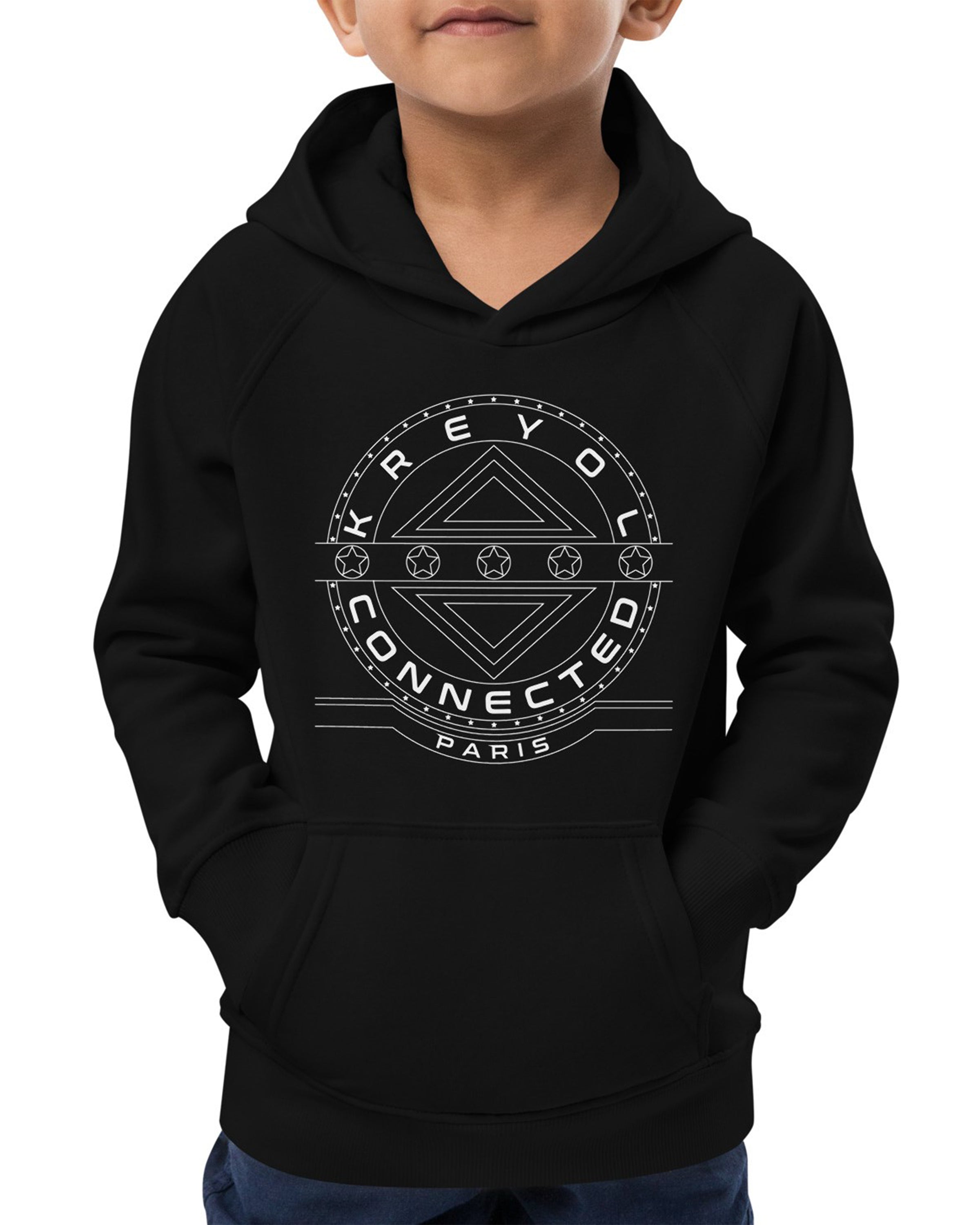 Sweat à capuche écologique enfant unisexe noir - Berly#couleur_noir