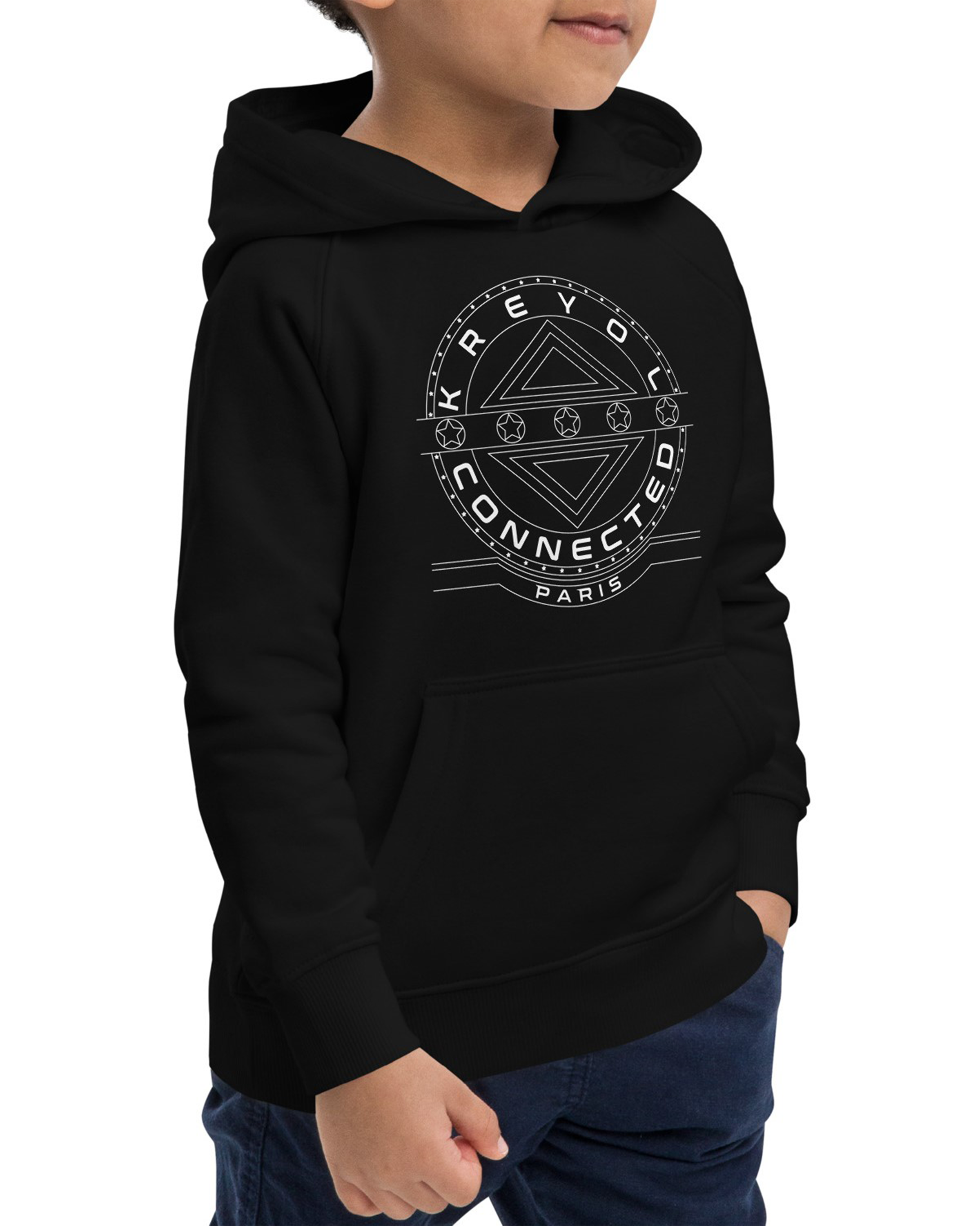 Sweat à capuche écologique enfant unisexe noir - Berly#couleur_noir