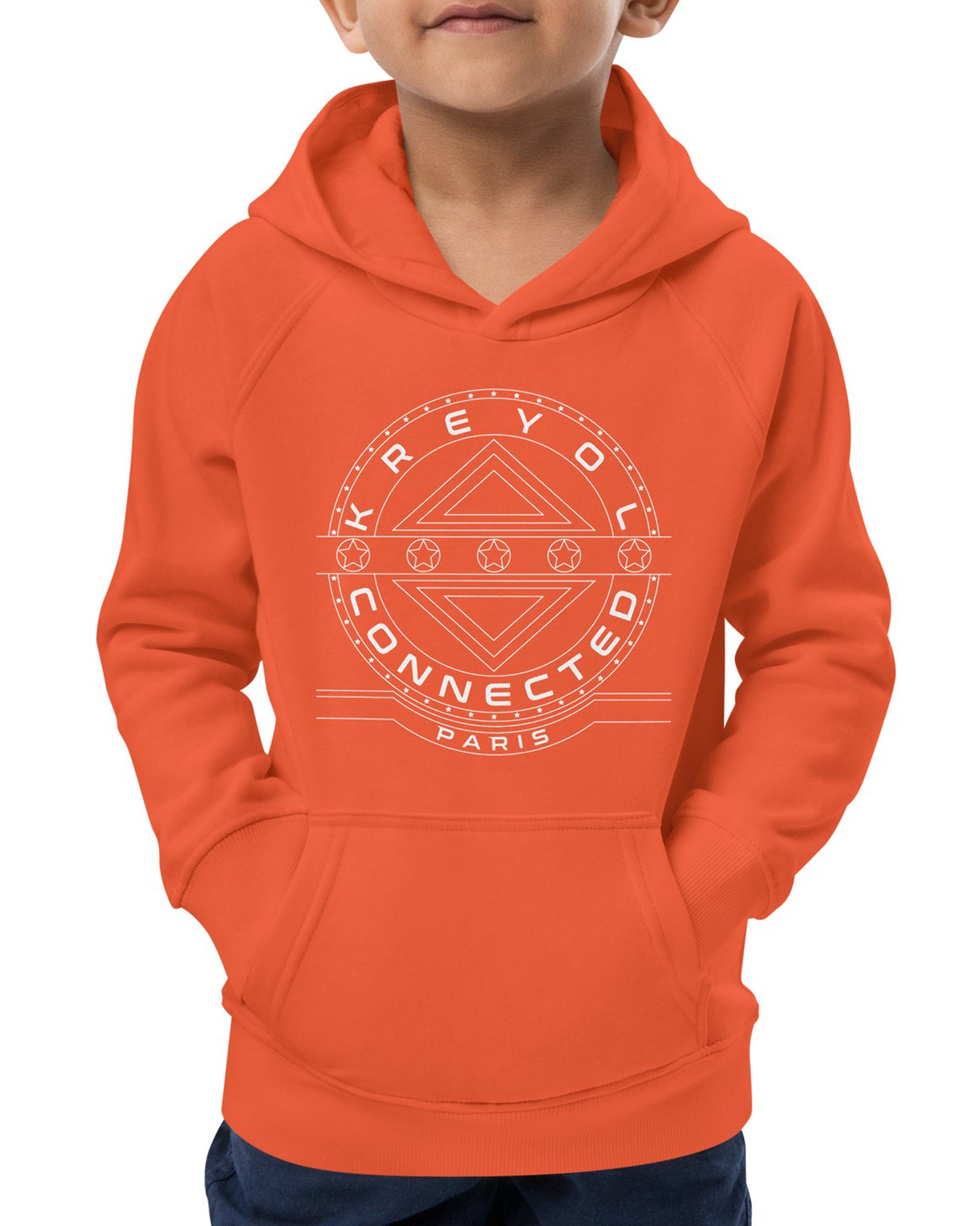 Sweat à capuche écologique enfant unisexe orange - Berly#couleur_orange