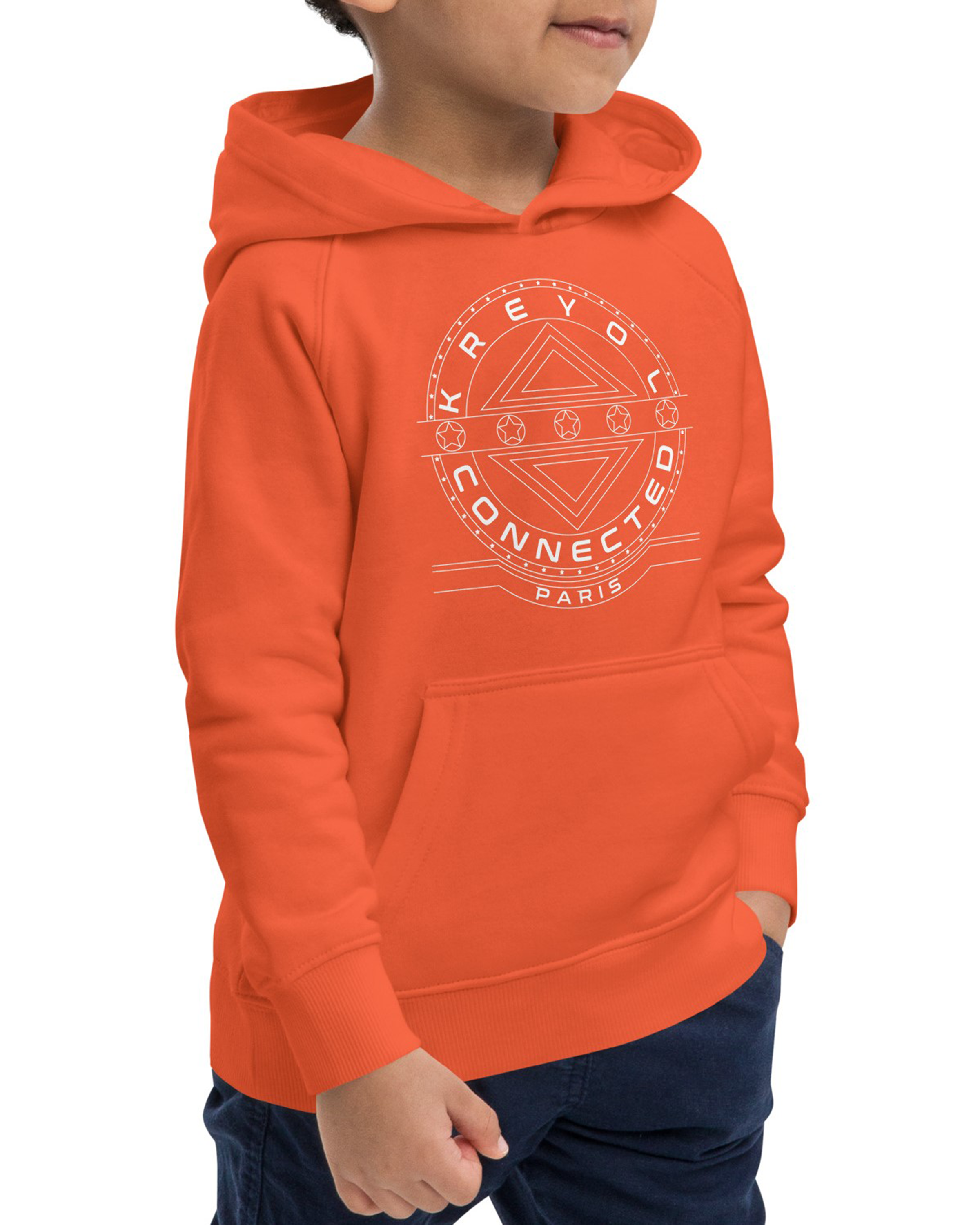 Sweat à capuche écologique enfant unisexe orange - Berly#couleur_orange