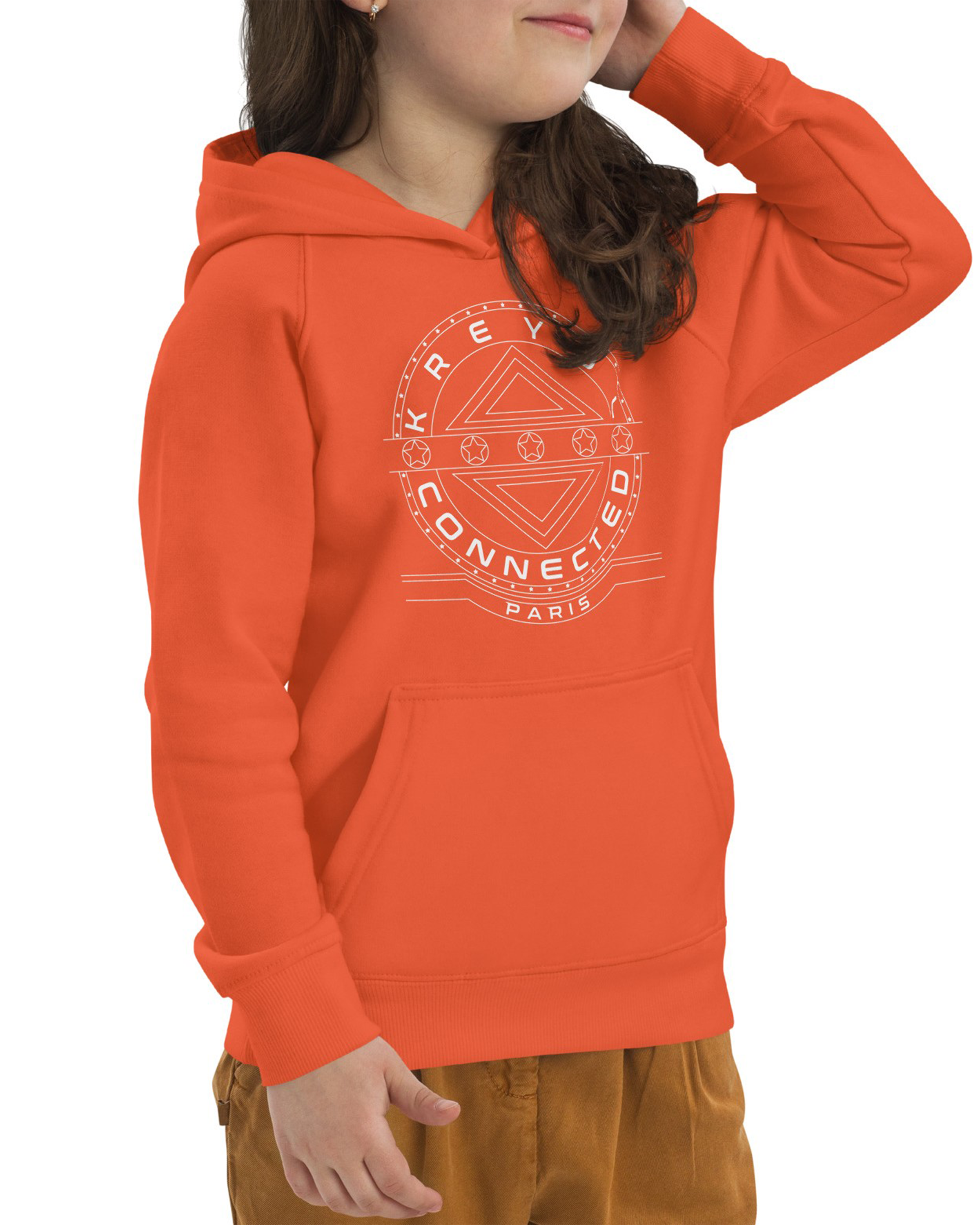 Sweat à capuche écologique enfant unisexe orange - Berly#couleur_orange