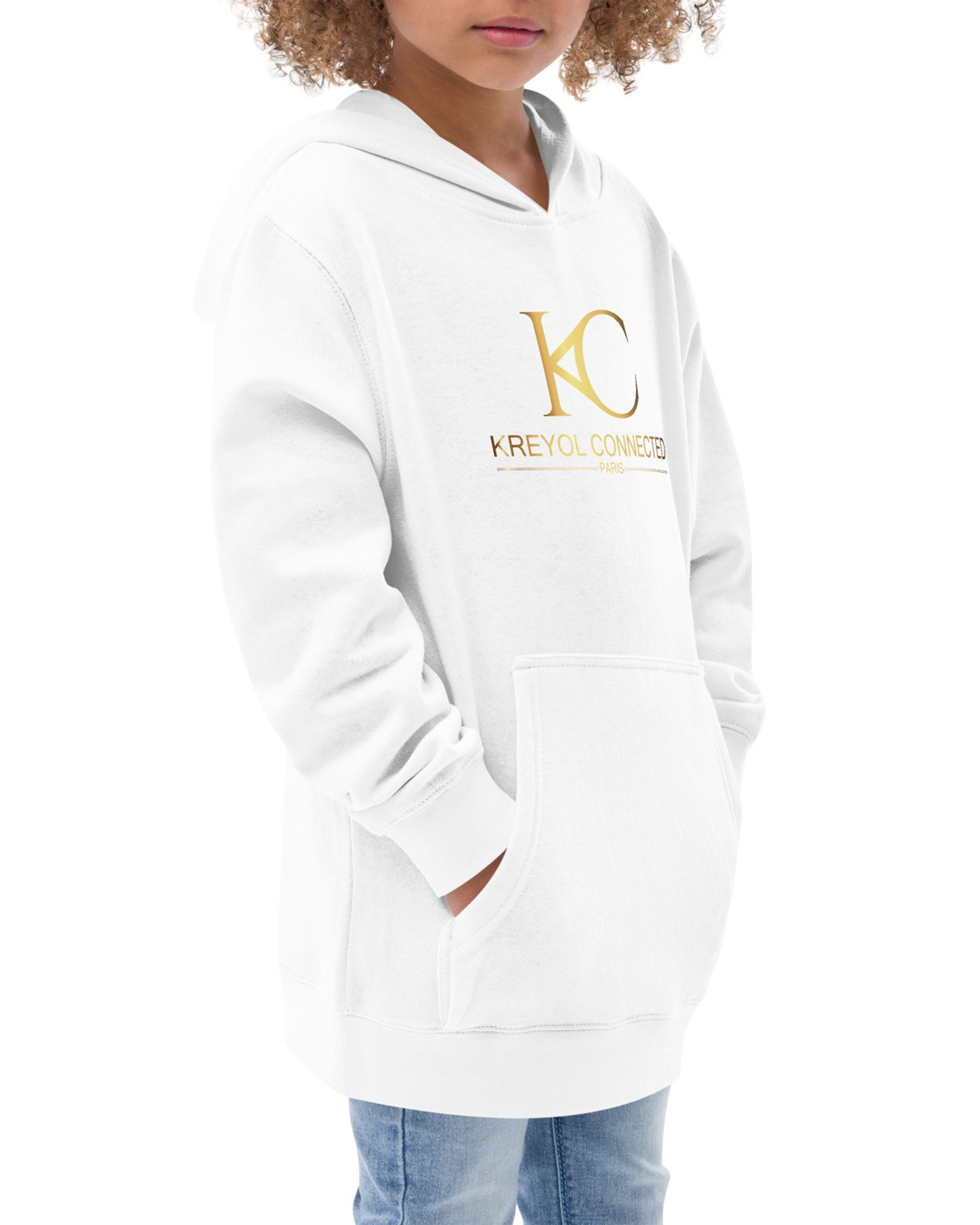 Sweat à capuche en polaire enfant blanc - Furcy#couleur_blanc