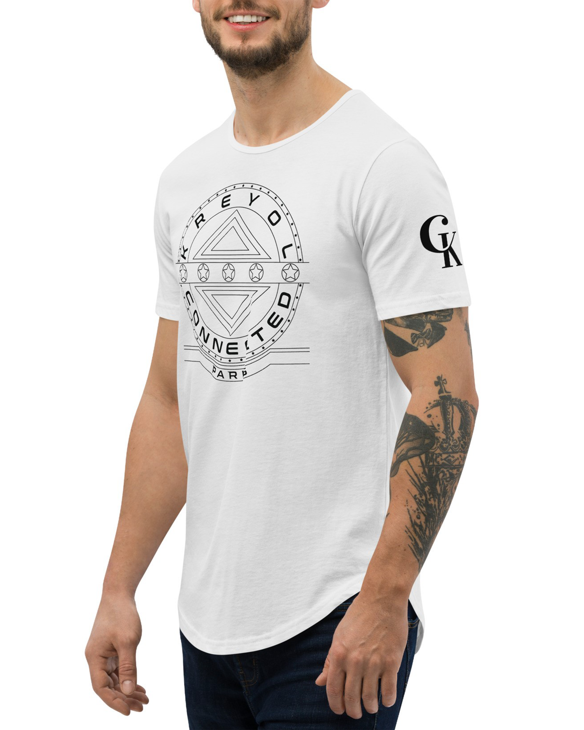 T-shirt avec ourlets blanc - Macary#couleur_blanc