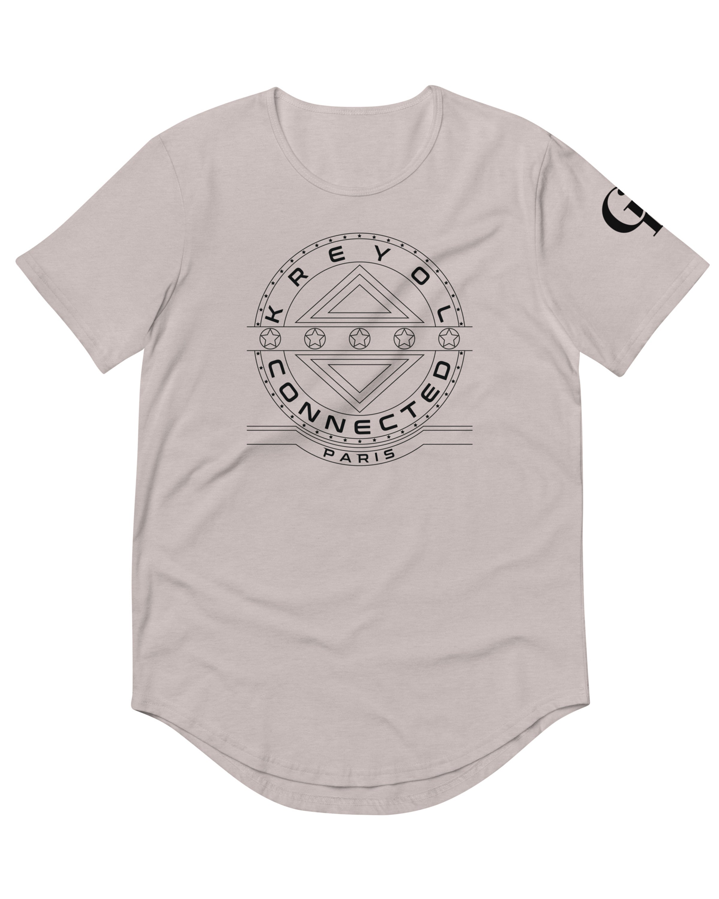 T-shirt avec ourlets heather cool grey - Macary#couleur_heather cool grey