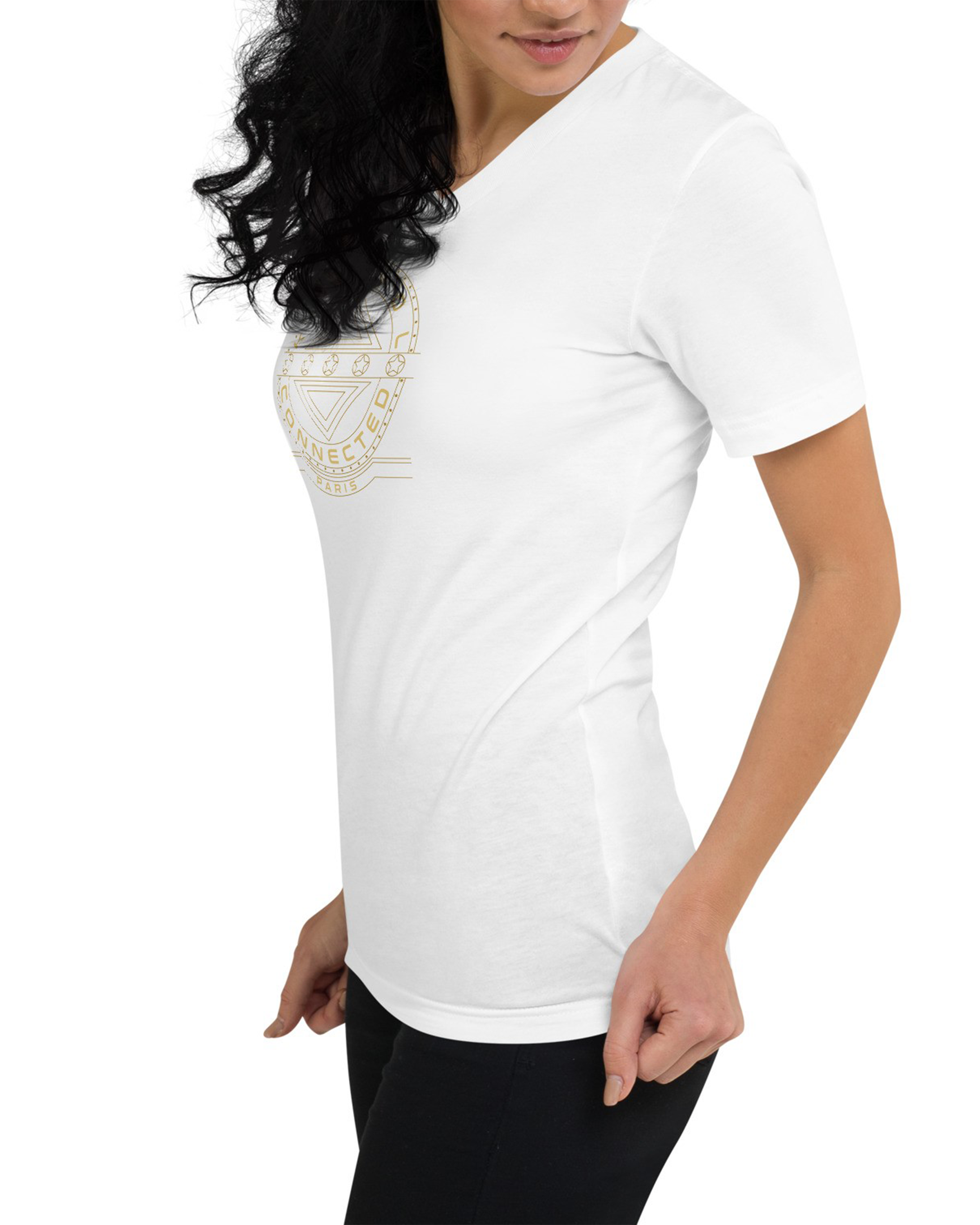 T-shirt col V unisexe blanc - Marigot#couleur_blanc