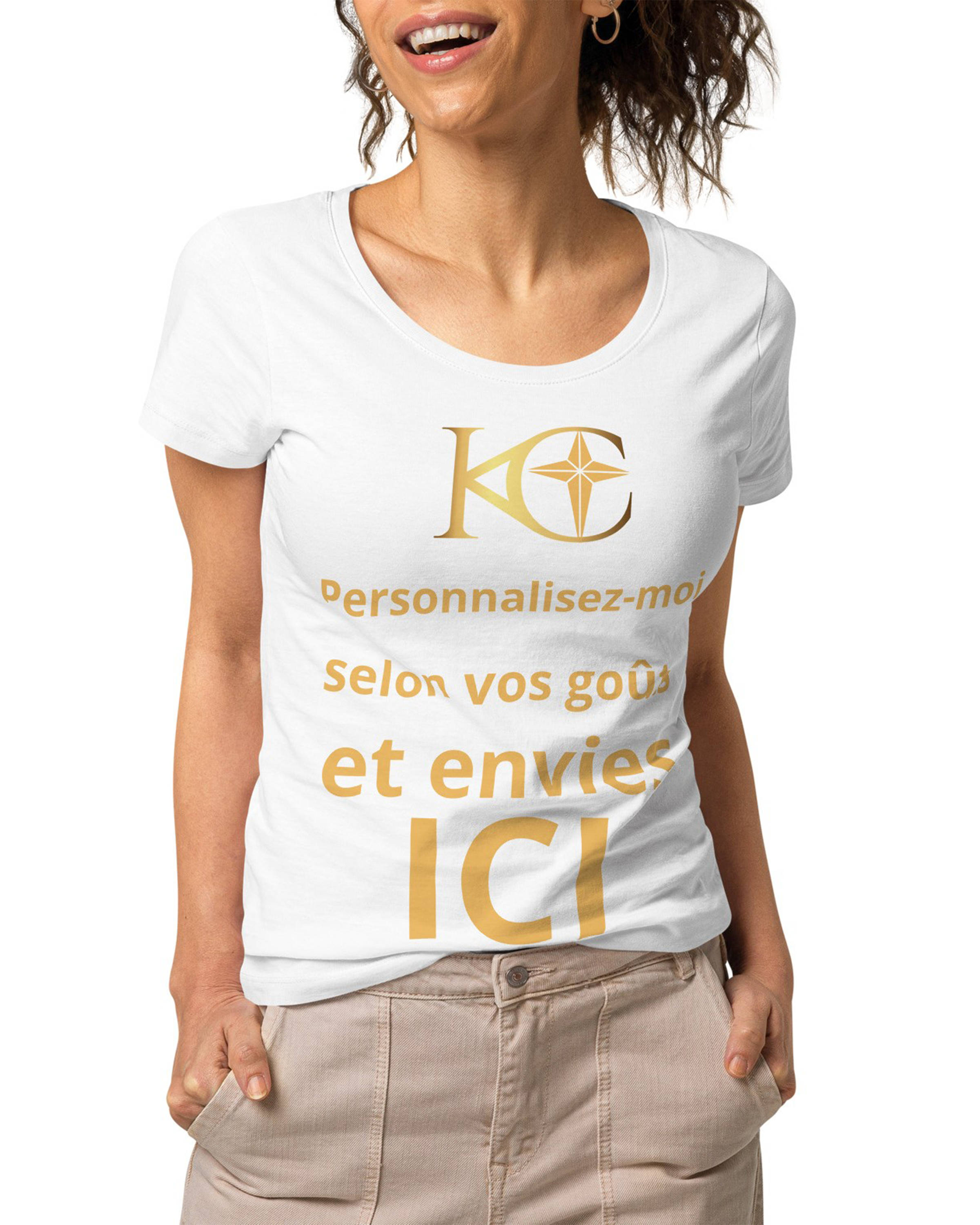 T-shirt éco-responsable femme blanc - Carice - Personnalisable#couleur_blanc