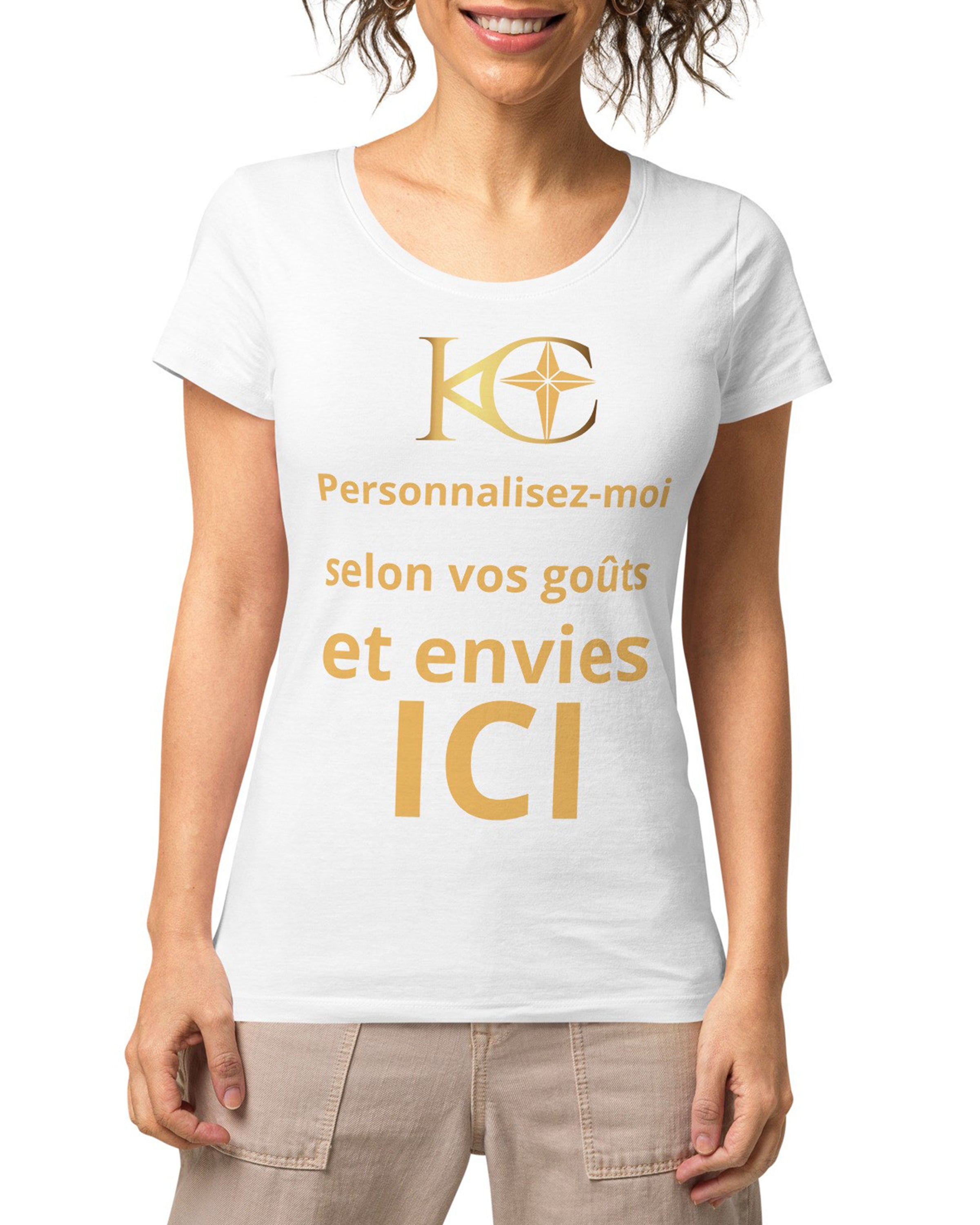 T-shirt éco-responsable femme blanc - Carice - Personnalisable#couleur_blanc