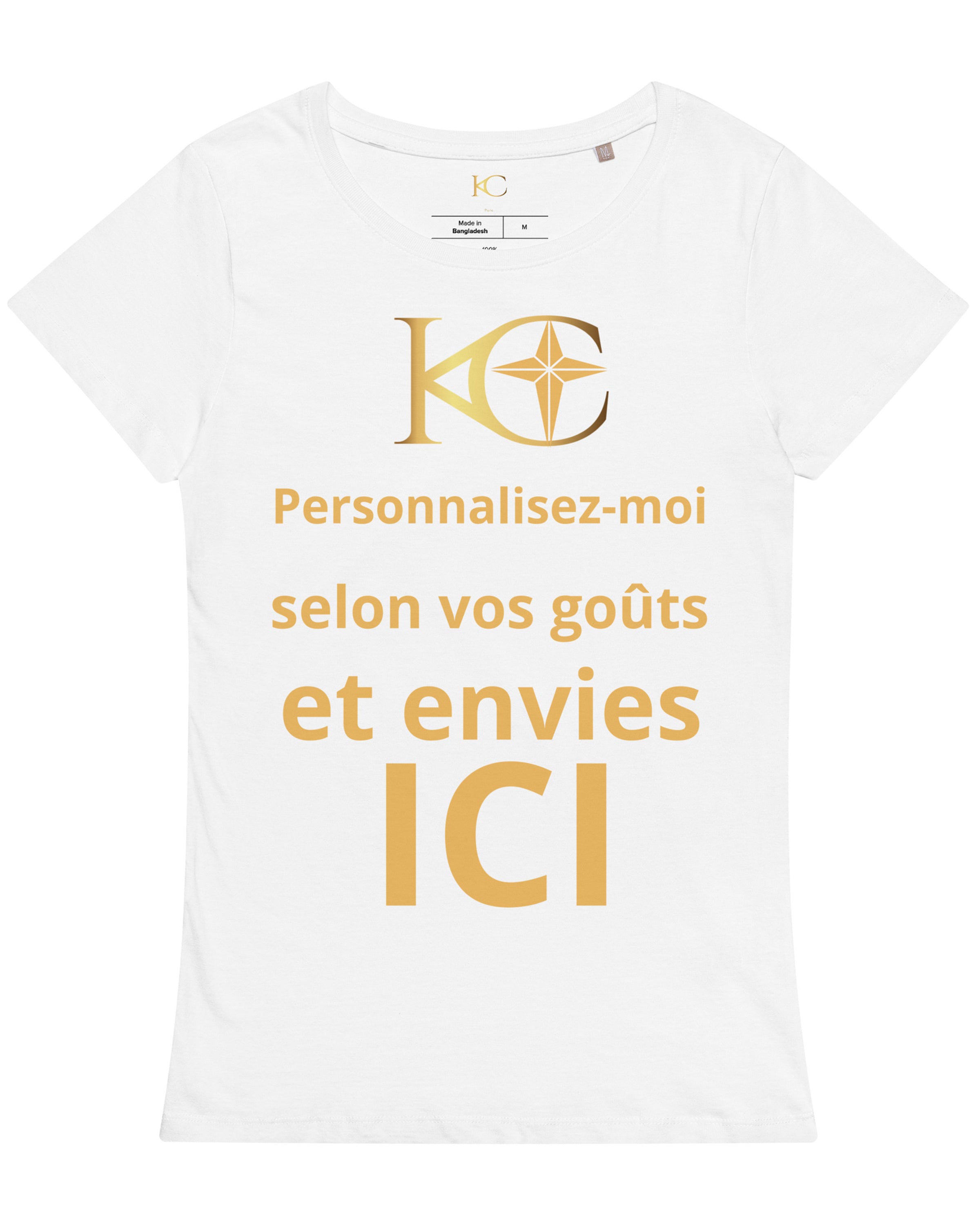 T-shirt éco-responsable femme blanc - Carice - Personnalisable#couleur_blanc