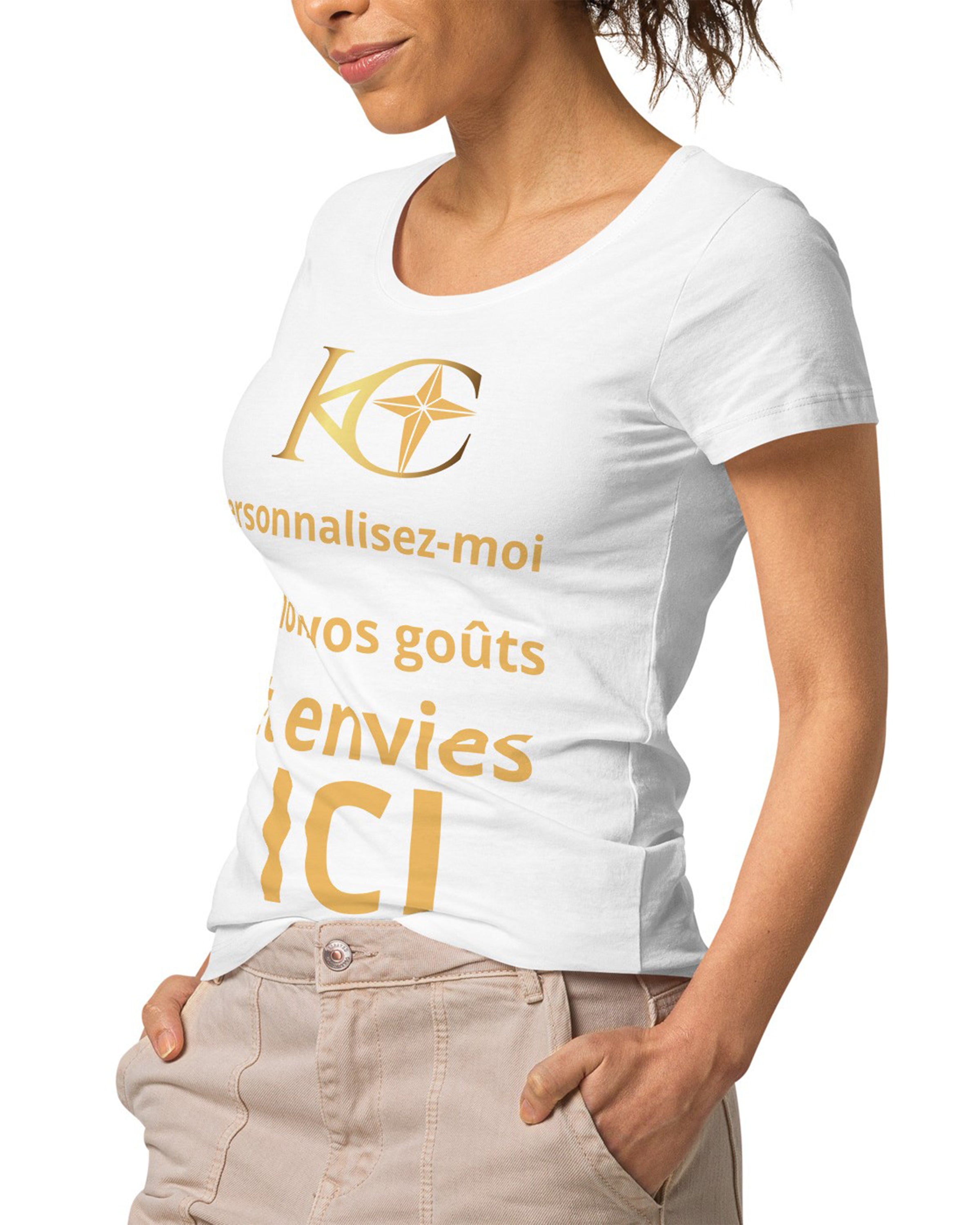 T-shirt éco-responsable femme blanc - Carice - Personnalisable#couleur_blanc