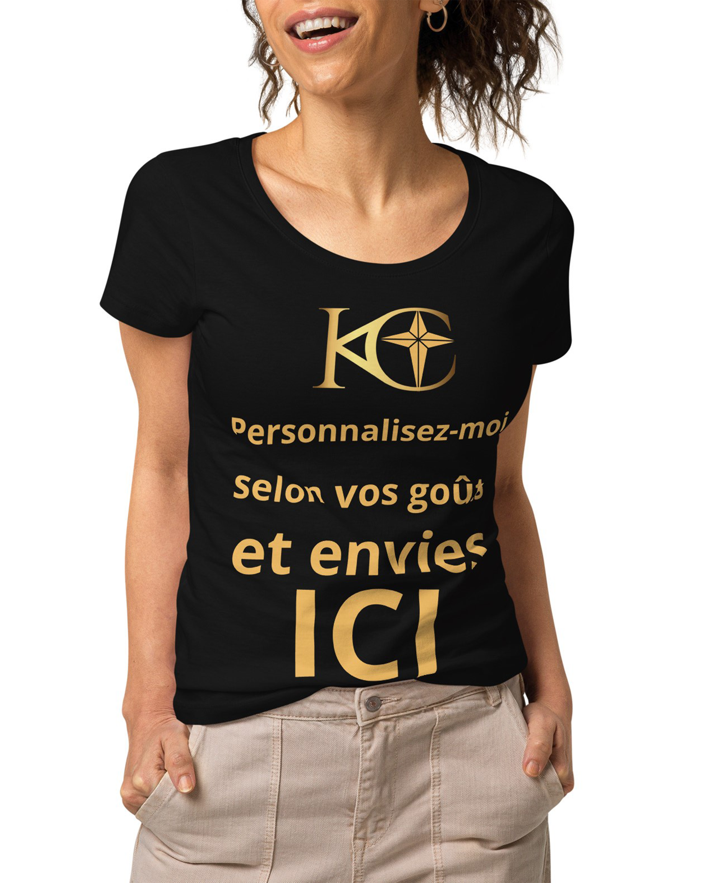 T-shirt éco-responsable femme deep black- Carice - Personnalisable#couleur_deep black